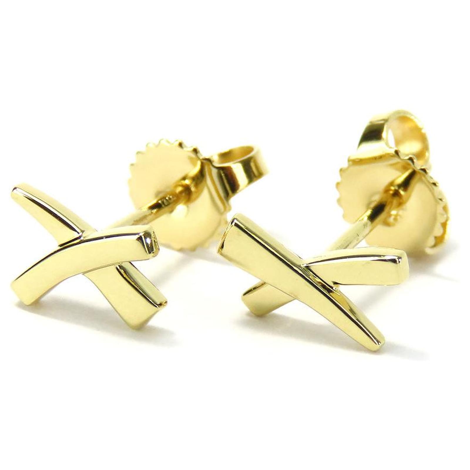 Tiffany & Co K18 Yellow Gold Earrings Golden Metal  ref.1677058