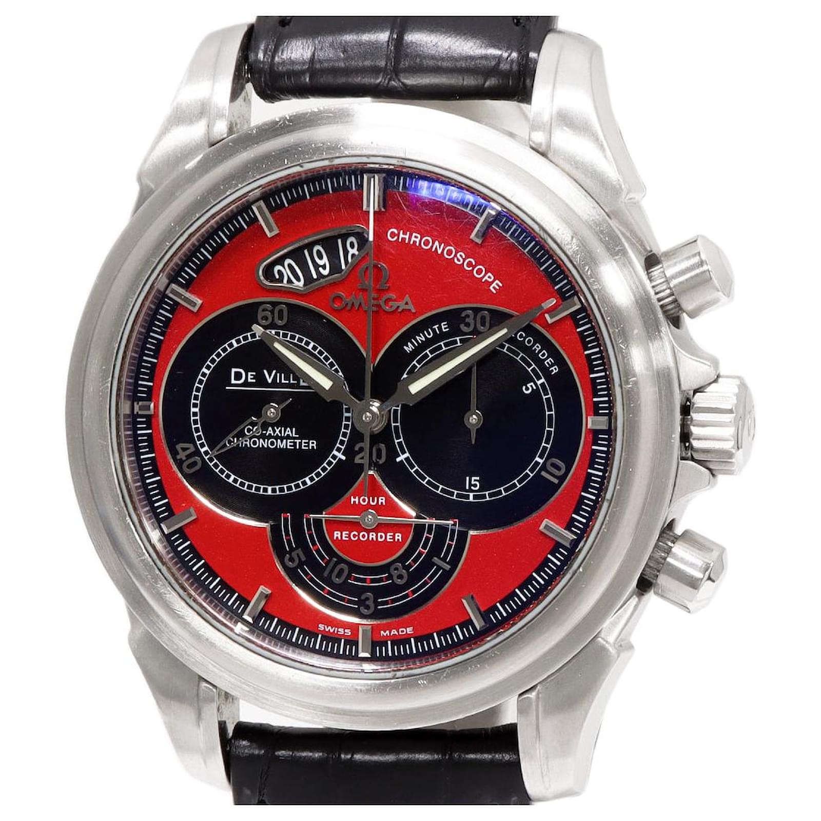 Omega Black Red Dial De Ville Chronoscope Watch 4851.61.31 Metal  ref.1649547