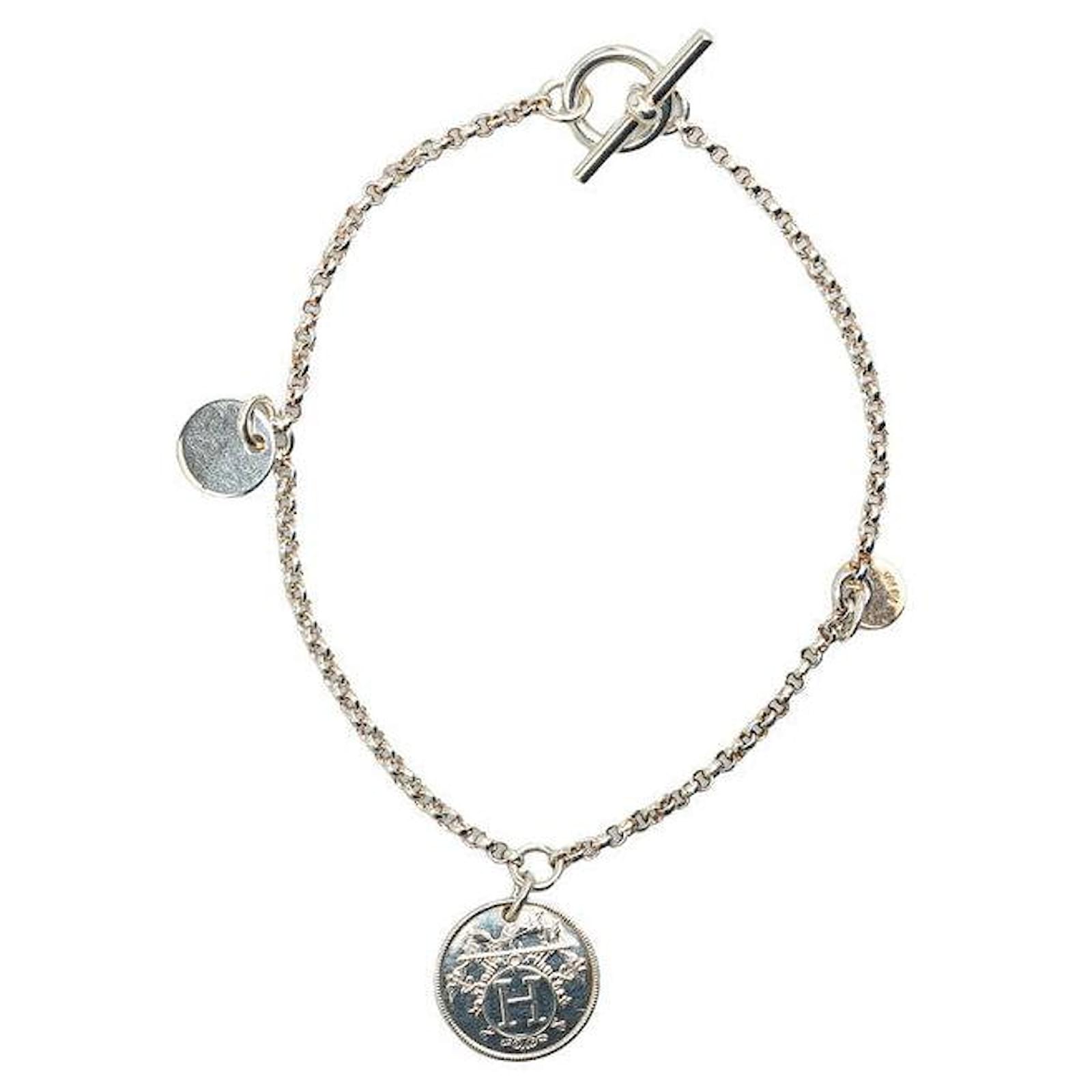 Hermès Hermes Ex-Libris SV925 Au750 Bracelet Silvery Metal  ref.2289939
