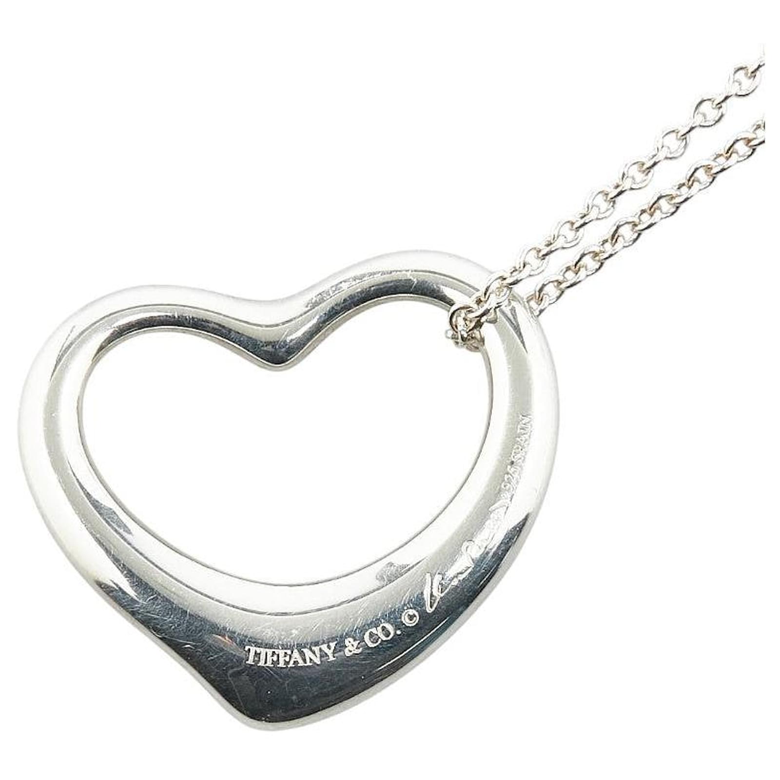 Tiffany & Co. Open Heart Necklace SV925 Silvery Silver Metal  ref.2289528