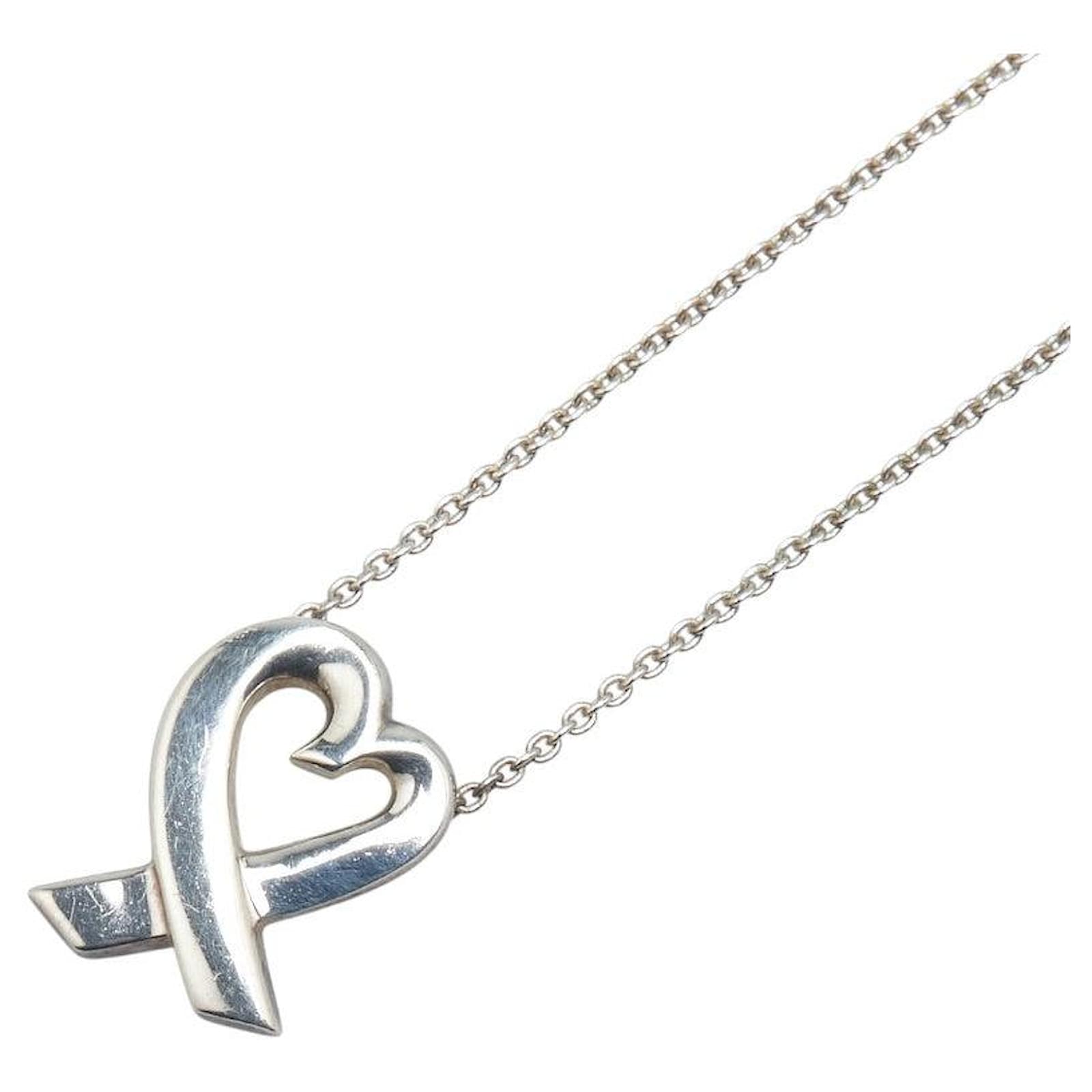 Tiffany & Co. Loving Heart Necklace SV925 Silvery Silver Metal  ref.2289849