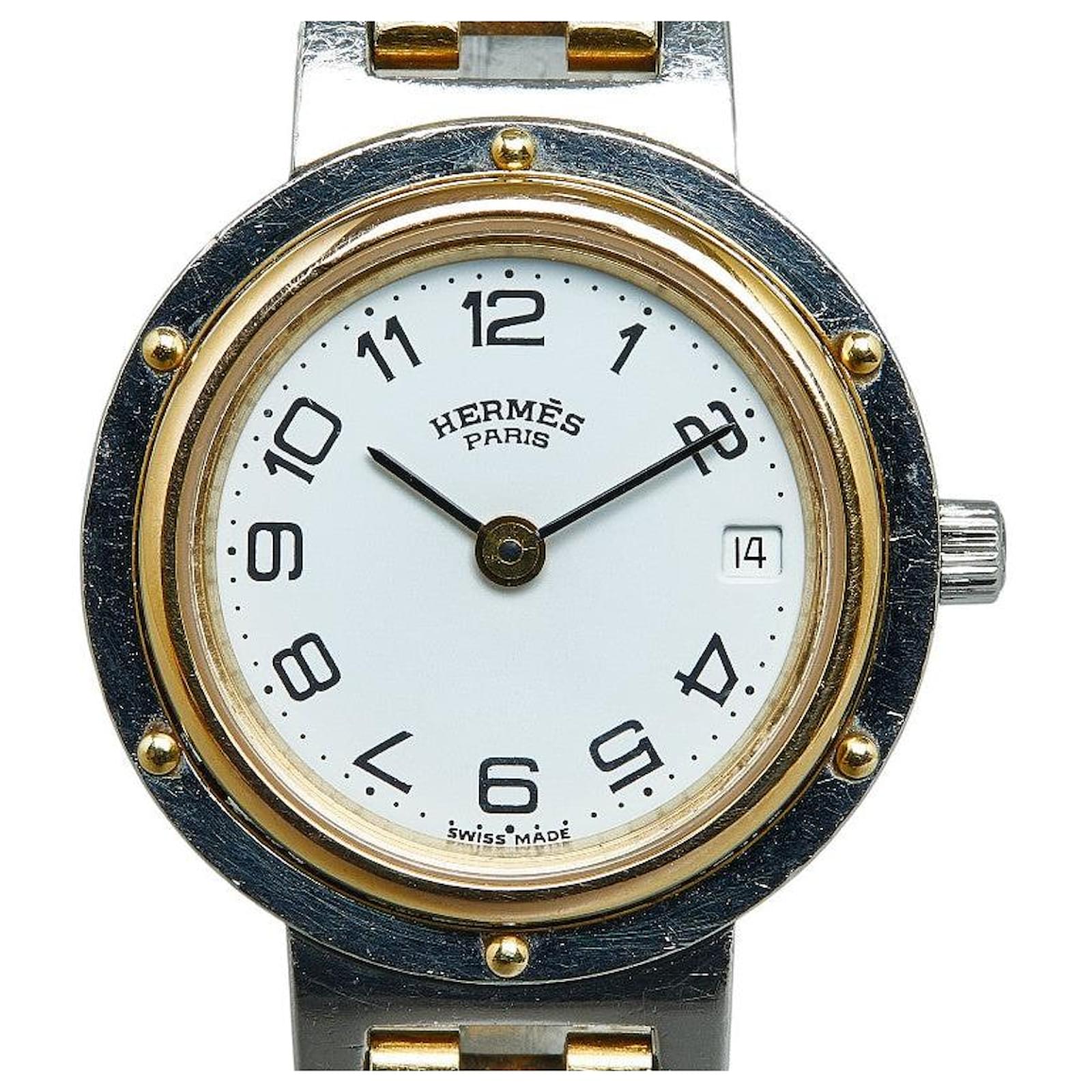 Hermès Hermes Clipper Quartz Watch Stainless Steel White Dial Metal  ref.1451034