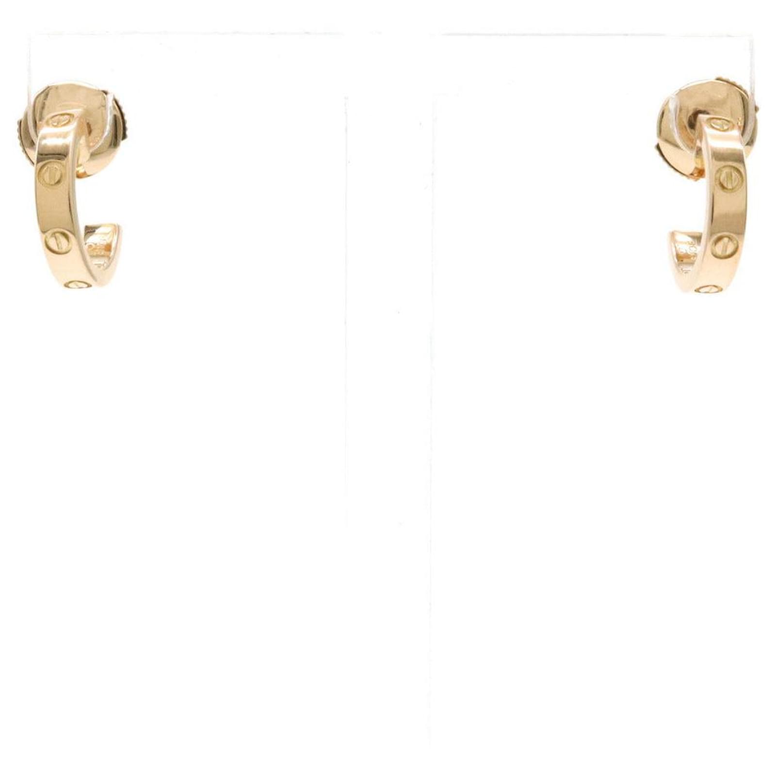 Cartier 18K Pink Gold LOVE Mini LOVE Earrings B8028800 Golden Metal  ref.2289693