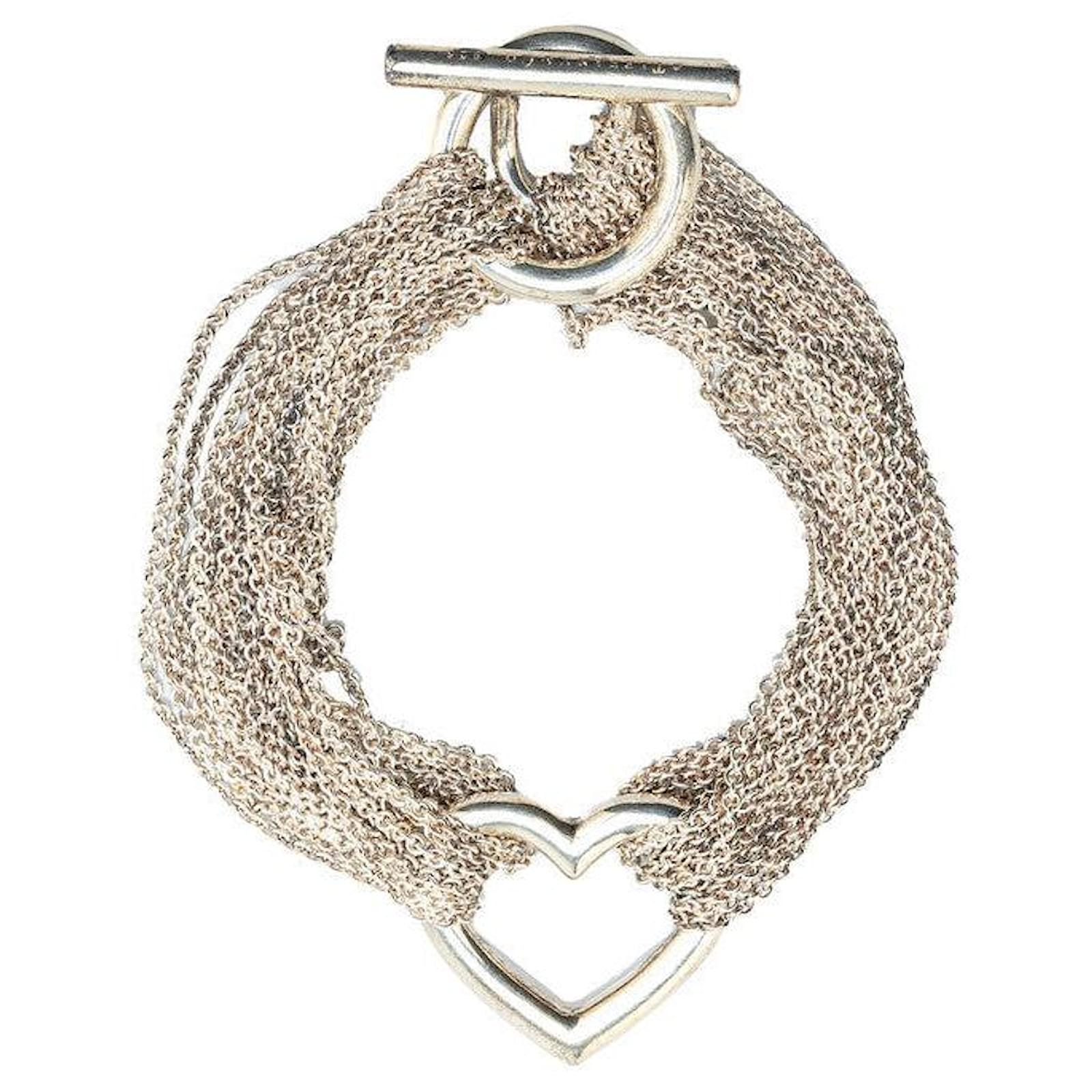 Tiffany & Co Tiffany Open Heart SV925 Bracelet Silvery Silver Metal  ref.2289015