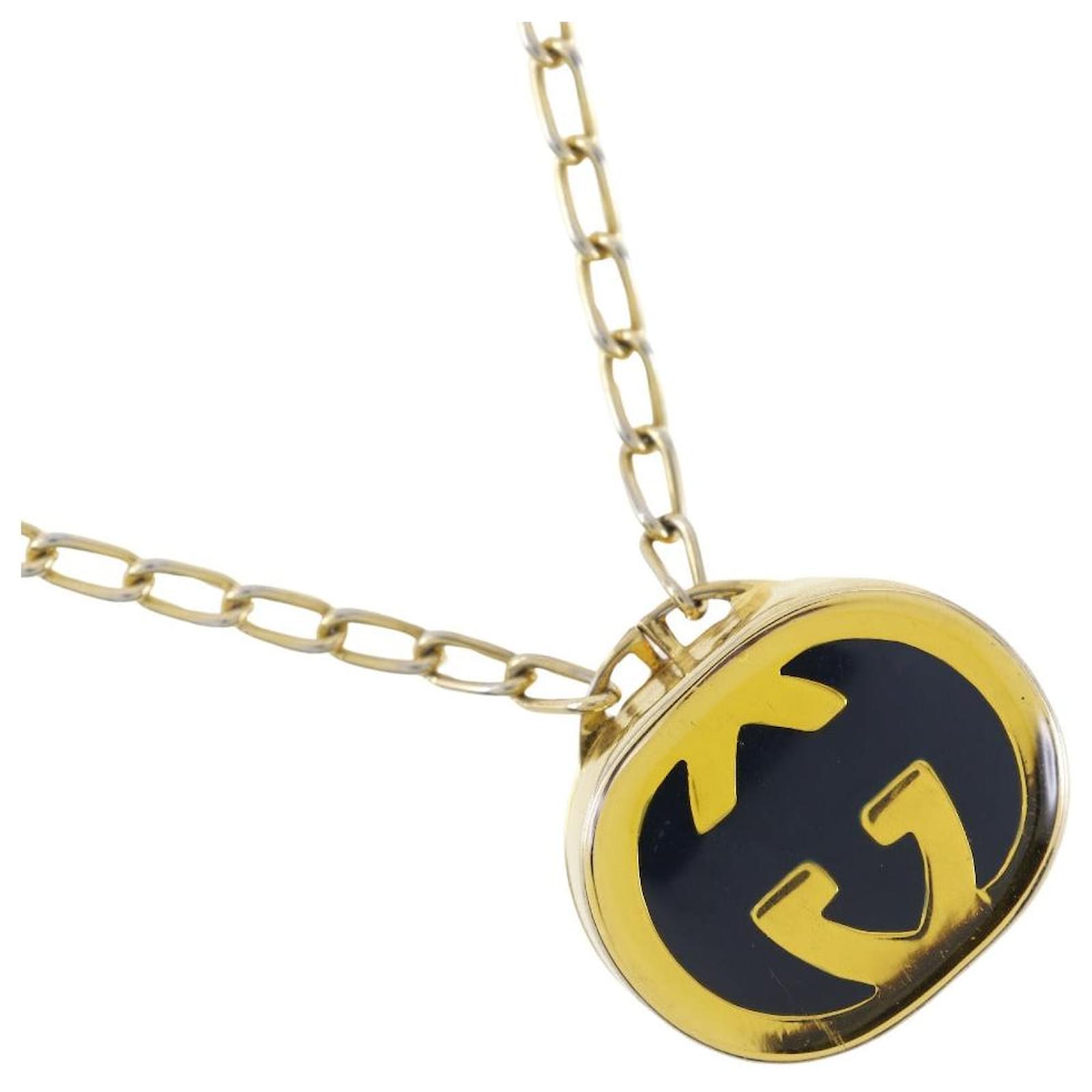 Gucci Gold Plated Locket Necklace Golden Metal  ref.1795784