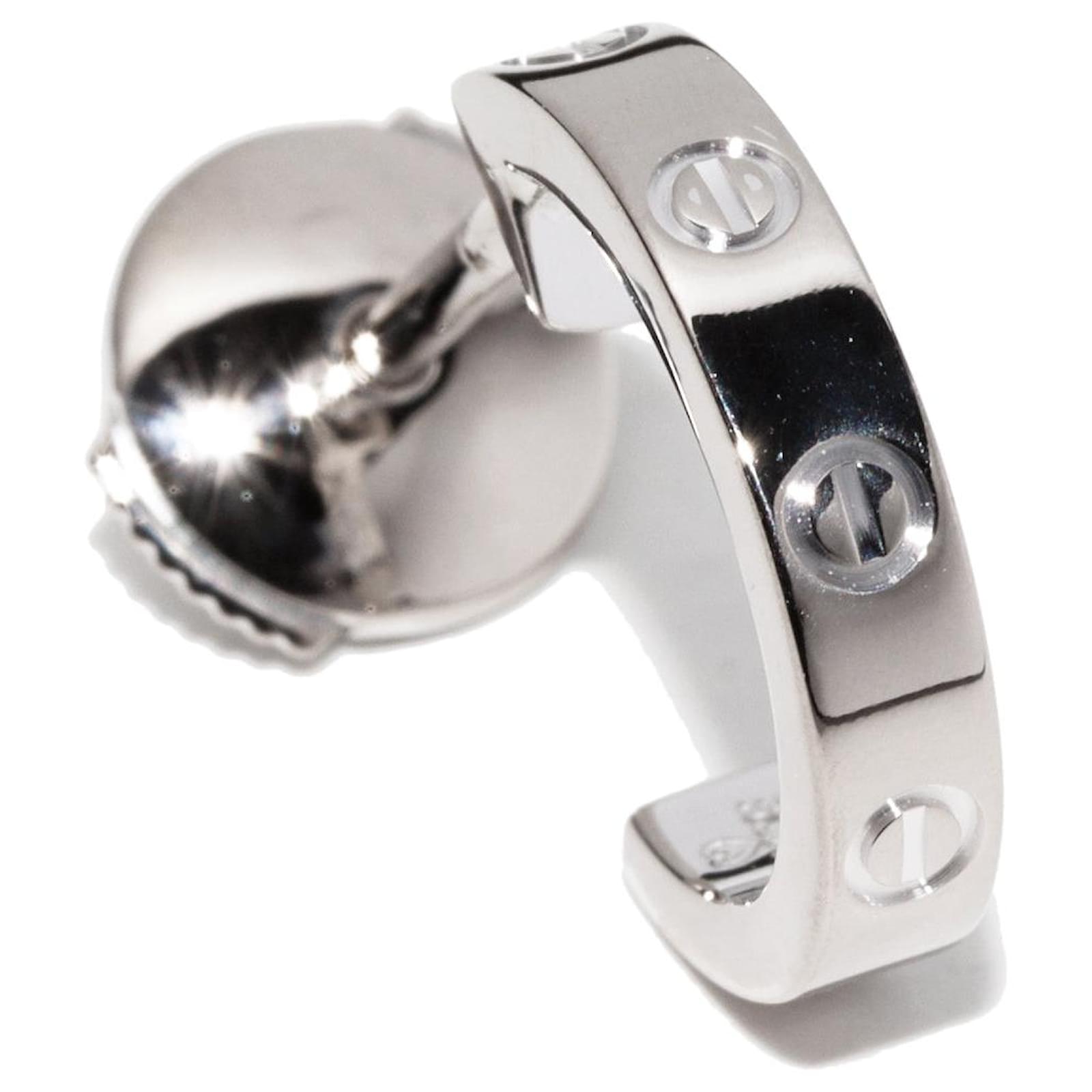 Cartier K18WG Mini Love Earring Single B80289 White Metal  ref.1650692