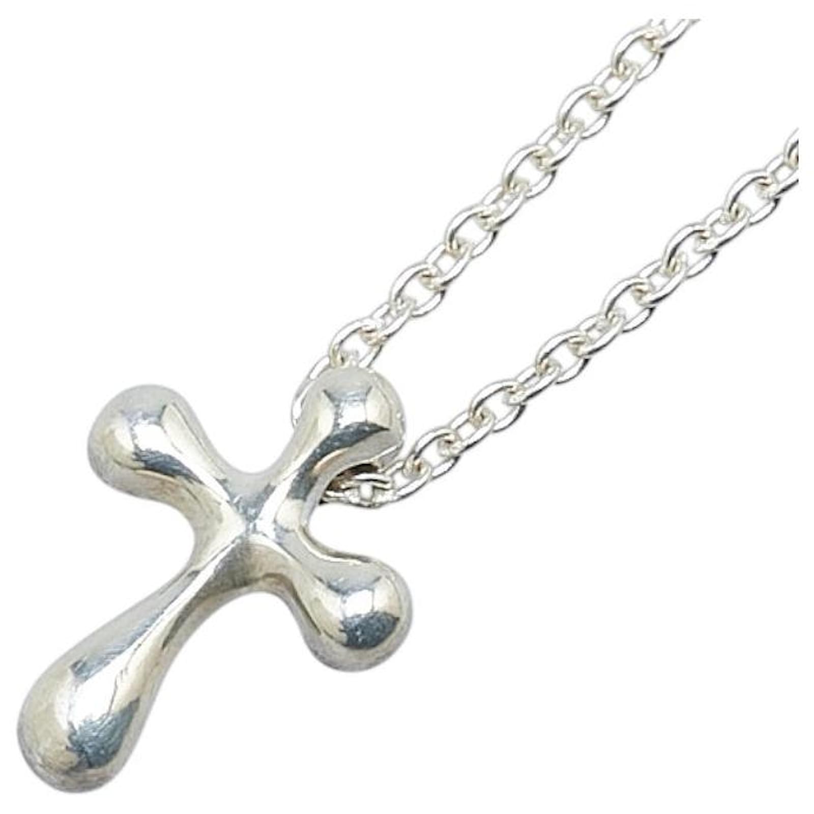 Balenciaga Tiffany & Co Sterling Silver Small Cross Necklace Metal  ref.2288967