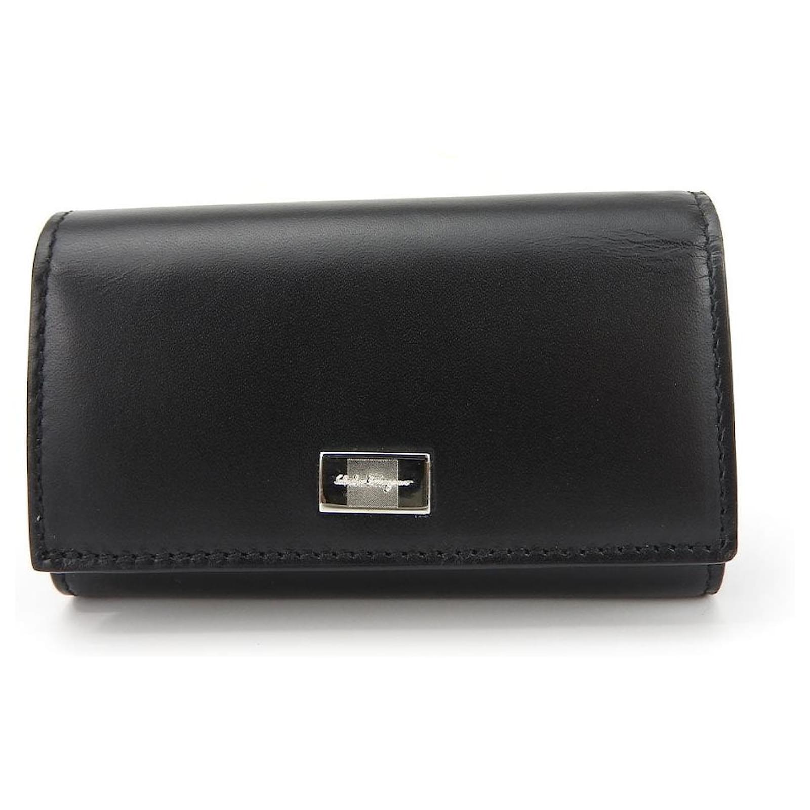 Salvatore Ferragamo Leather Key Holder Black Brown  ref.1676792