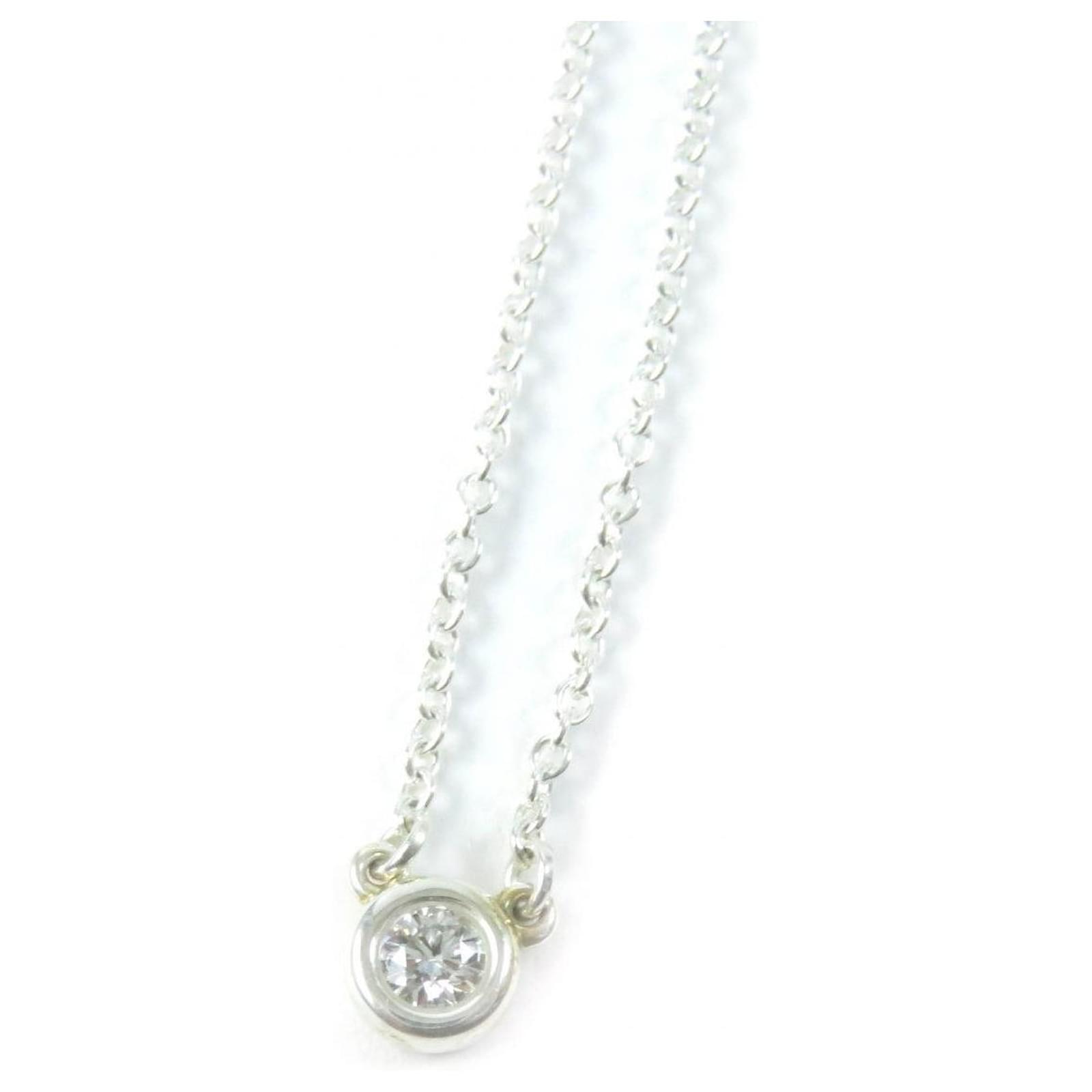 Tiffany & Co El Saperetti 0.05ct Diamond Necklace Silvery Metal  ref.1676730
