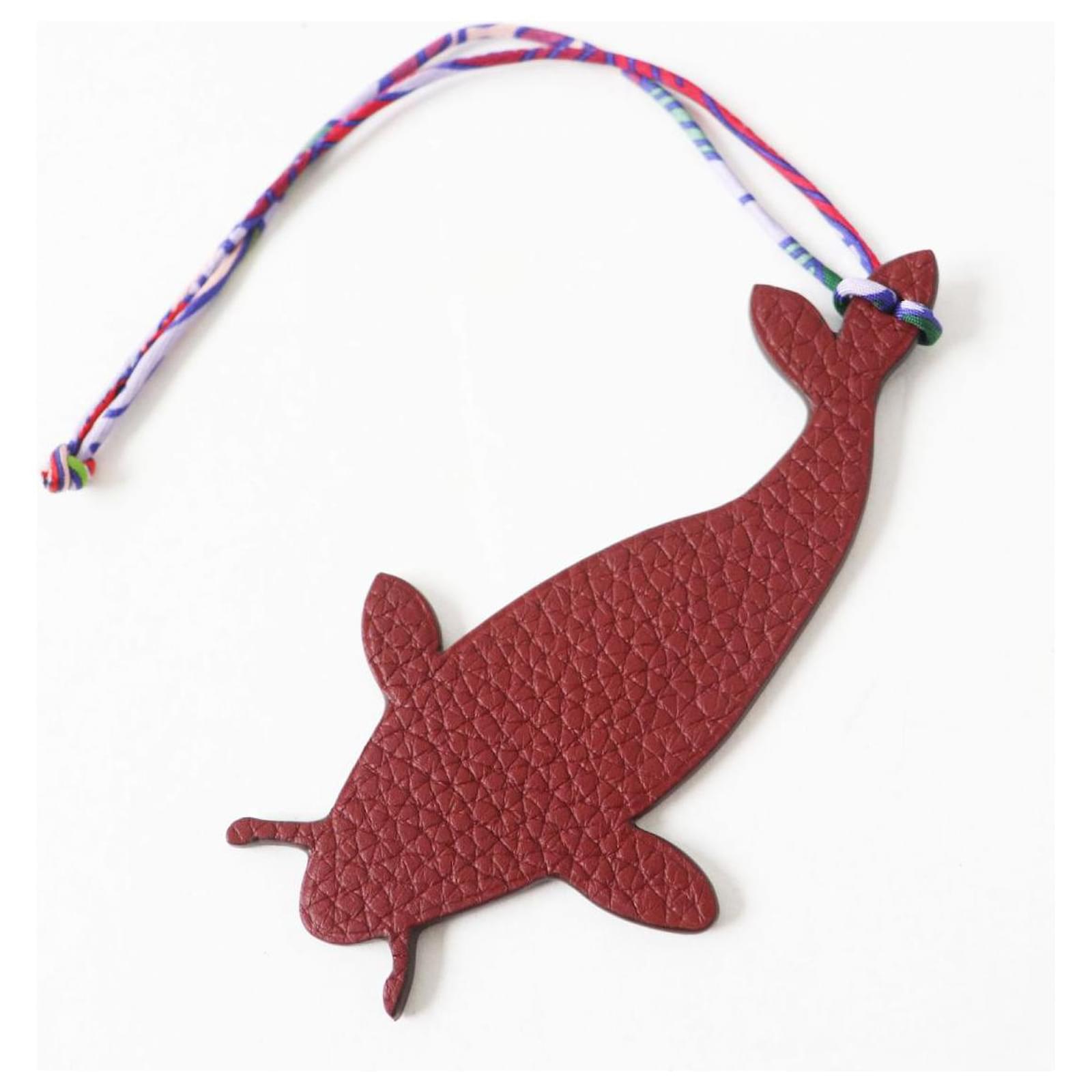 Hermès Hermes Petit h Koi Carp Leather Bag Charm Brown  ref.1683625