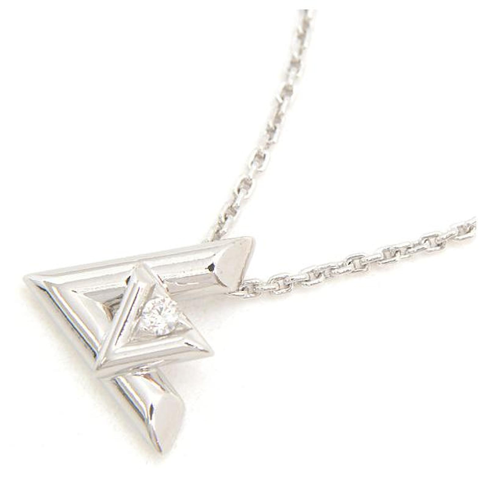 Louis Vuitton 18K White Gold Volt One PM Necklace Q93806 Metal  ref.1649361