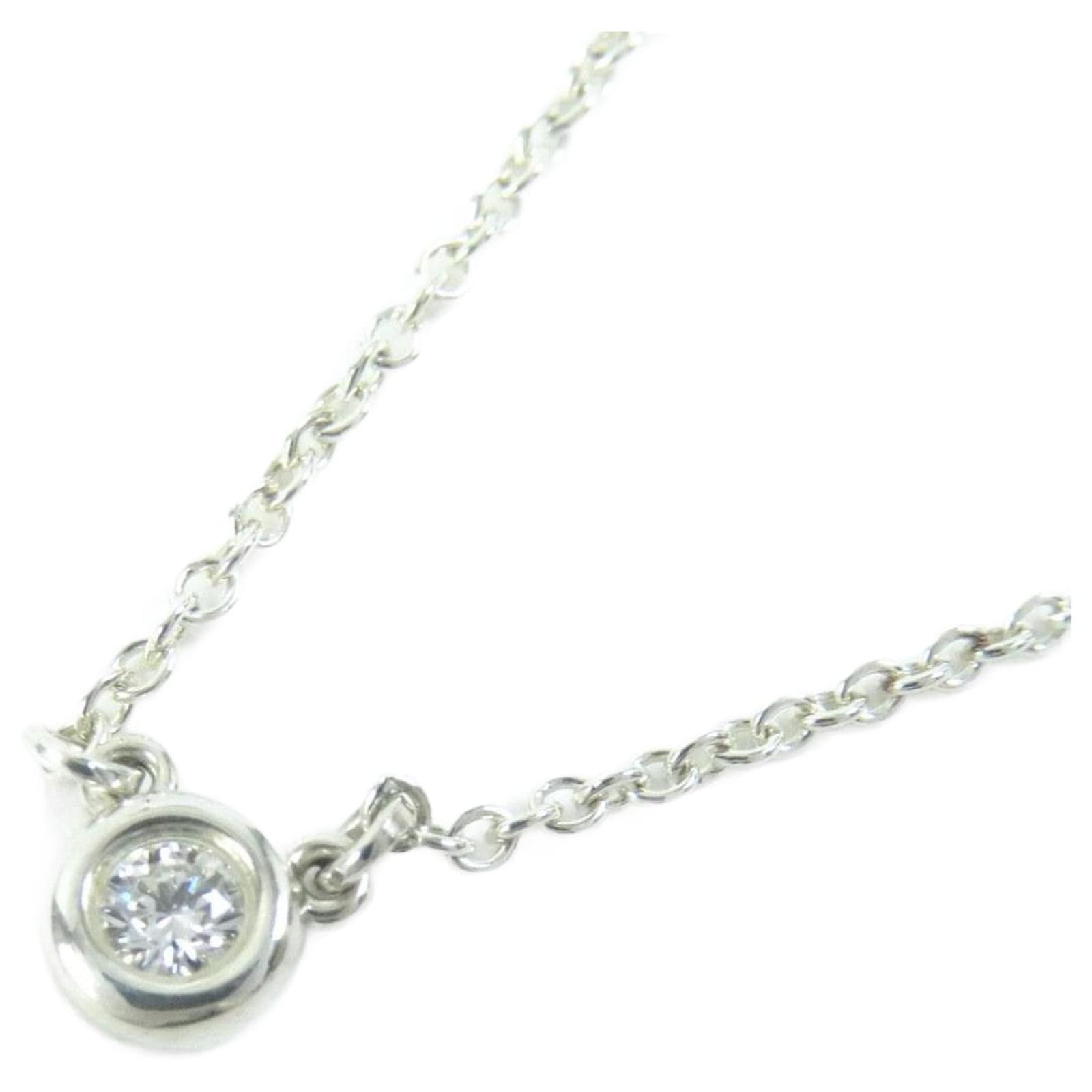 Tiffany & Co El Saperetti 0.05ct Diamond Necklace Silvery Metal  ref.1793117