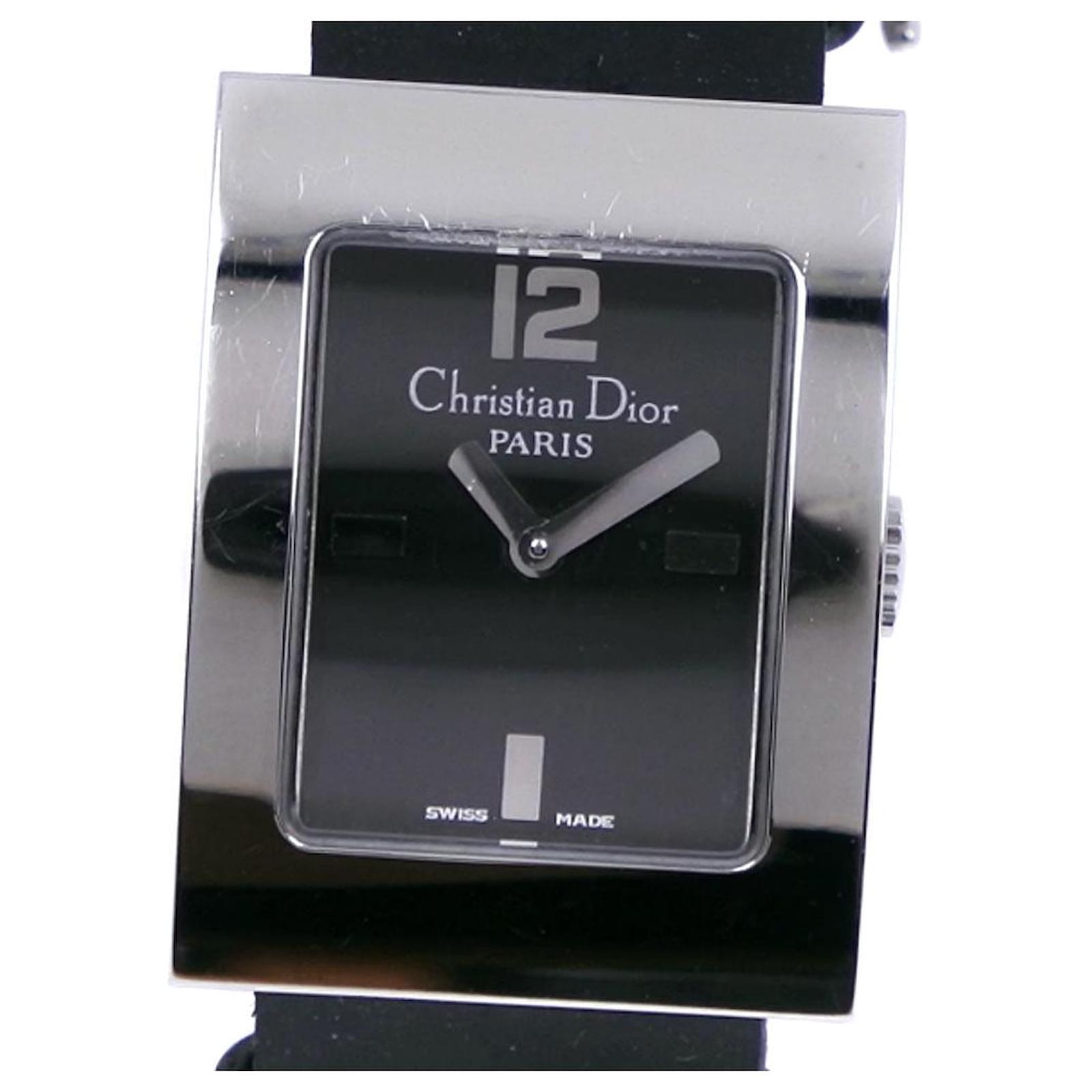 Dior Malice Watch Stainless Steel Leather Quartz Black Metal  ref.1794343