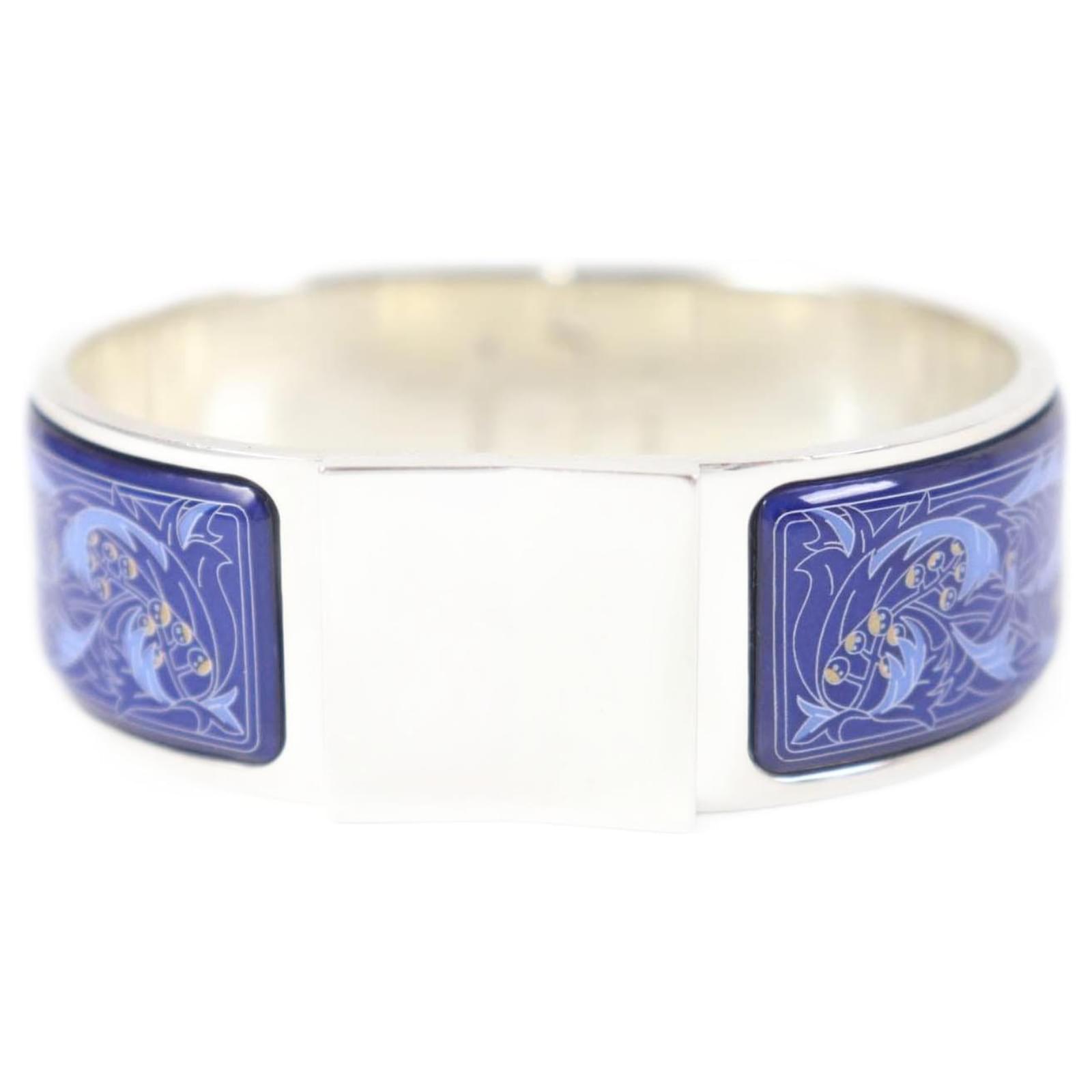 Hermès Hermes Emilel GM Cloisonne Bangle Bracelet Silvery Metal  ref.1705033
