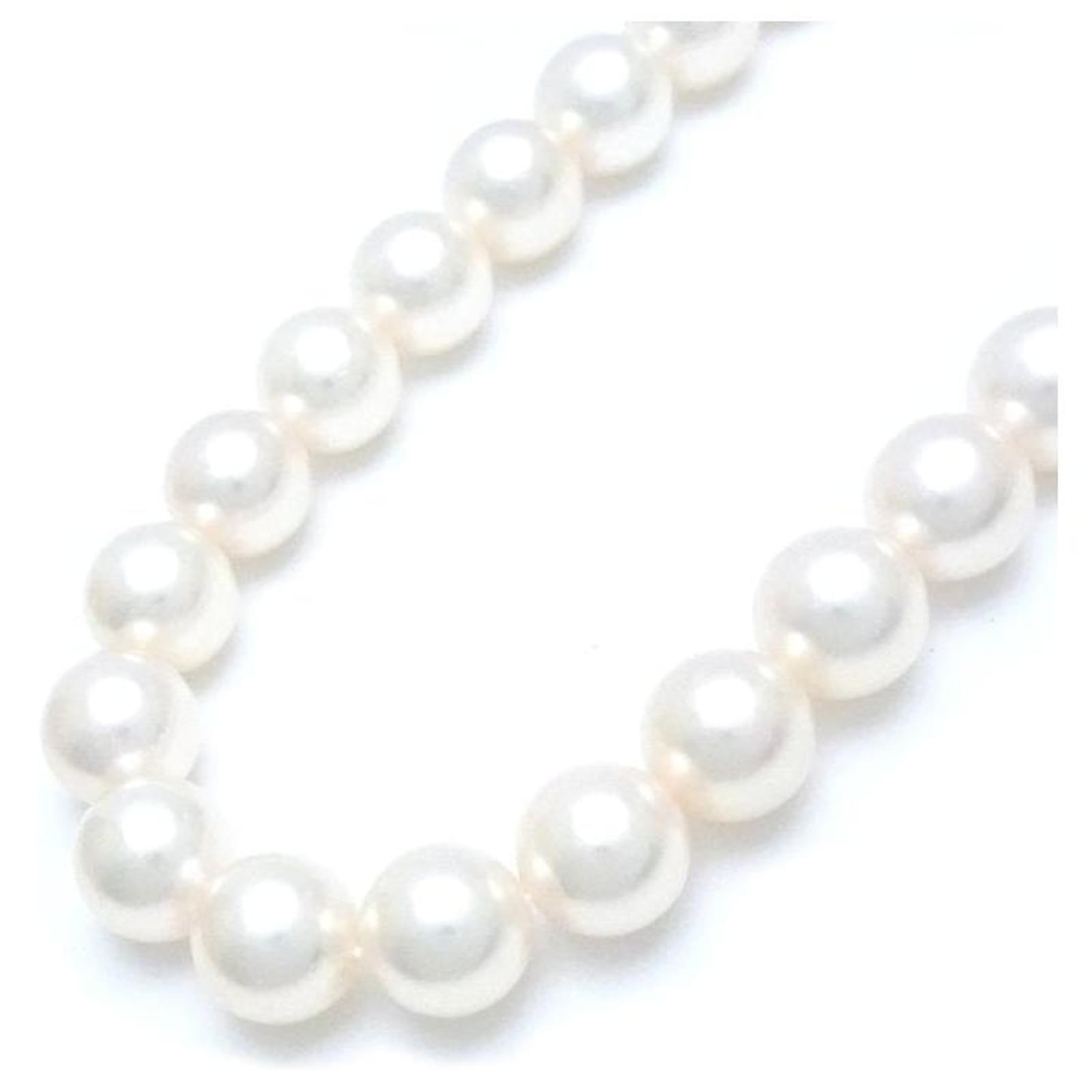 TASAKI Silver Pearl Necklace Akoya 7.5-8.0mm Silvery  ref.1660757