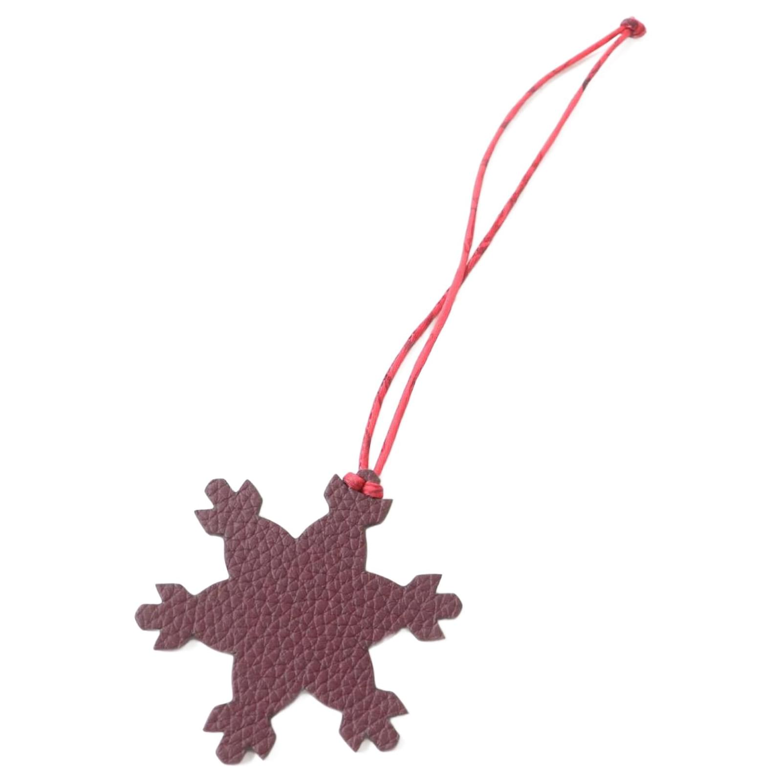 Hermès Hermes Petit h Snowflake Bag Charm Brown Leather  ref.1687893