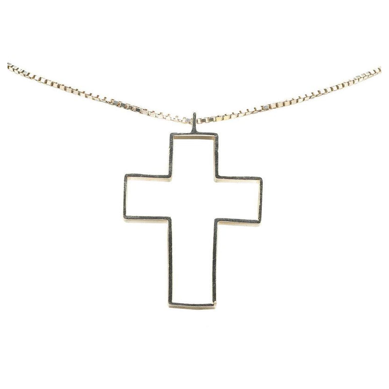Gucci SV925 Cross Necklace Silvery Metallic Metal  ref.2288114