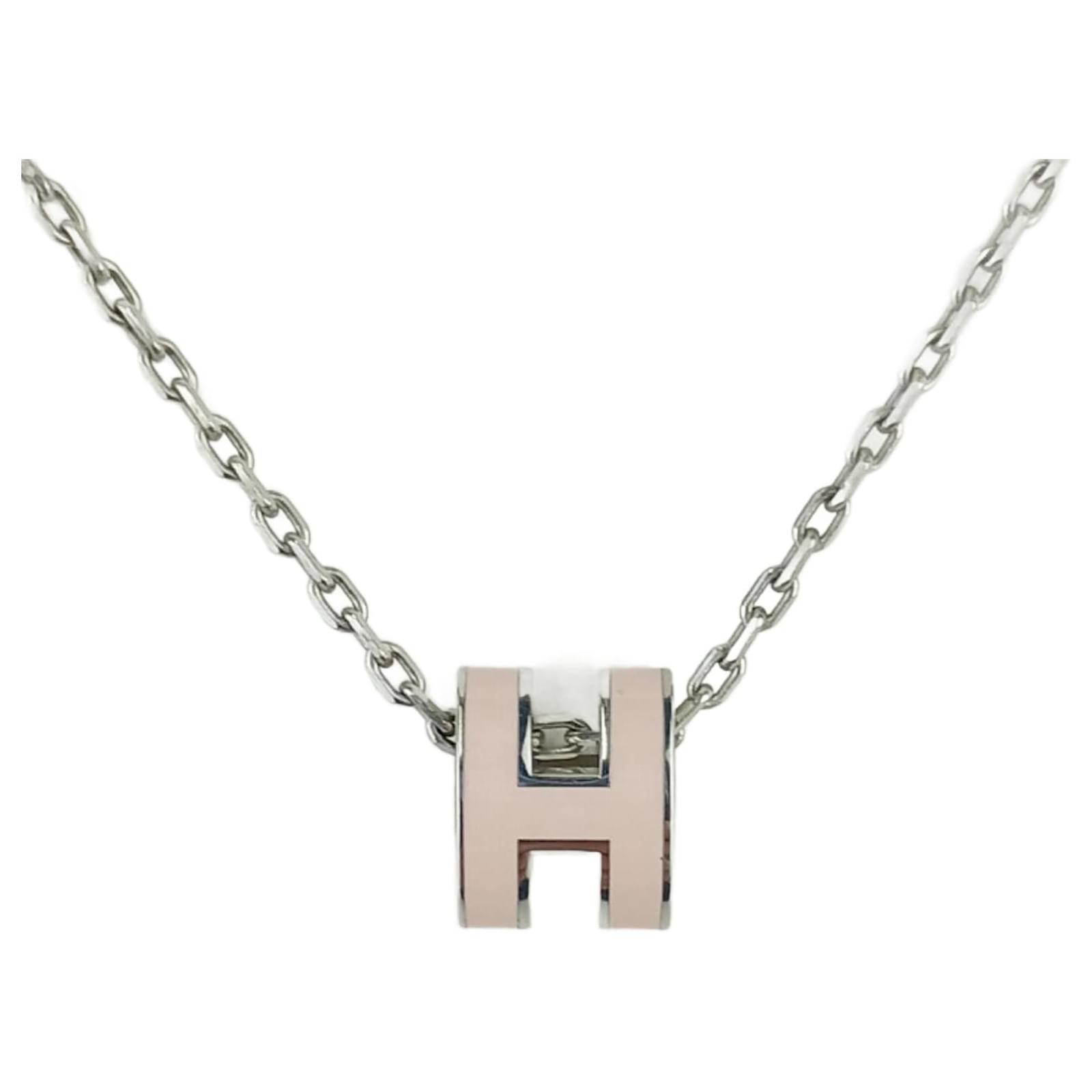 Hermès HERMES Mini Pop H Necklace Pink Metal  ref.2287348
