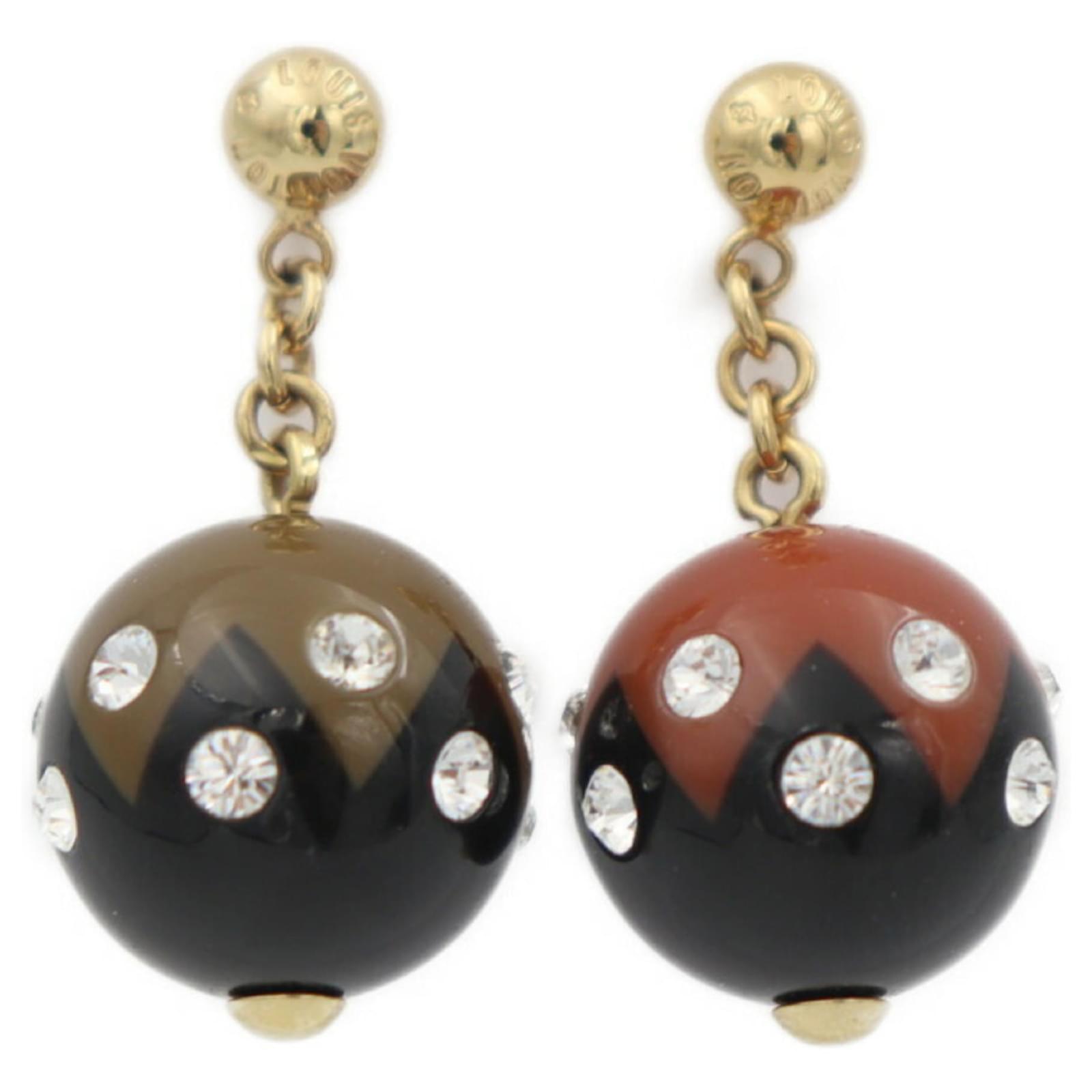 Louis Vuitton Boucle de Reuil Magnetic Earrings Black Silvery Resin  ref.2287296