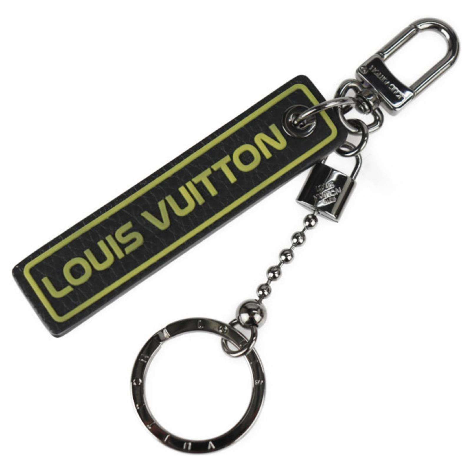 Louis Vuitton Taurillon Leather Keyring Black Silvery Yellow  ref.2287303