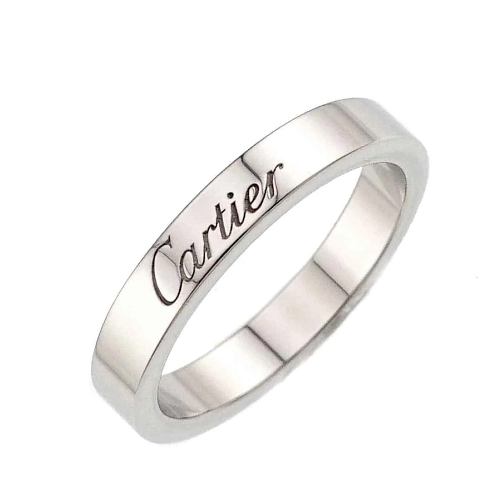 Cartier C de #48 Platinum Band Ring  ref.2286952