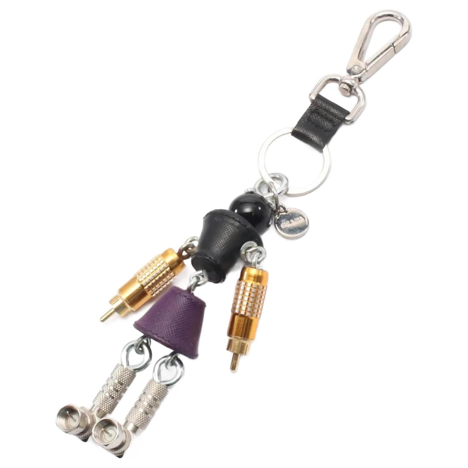 Prada Handbag Charm Black Multiple colors Purple Leather Metal  ref.2286863