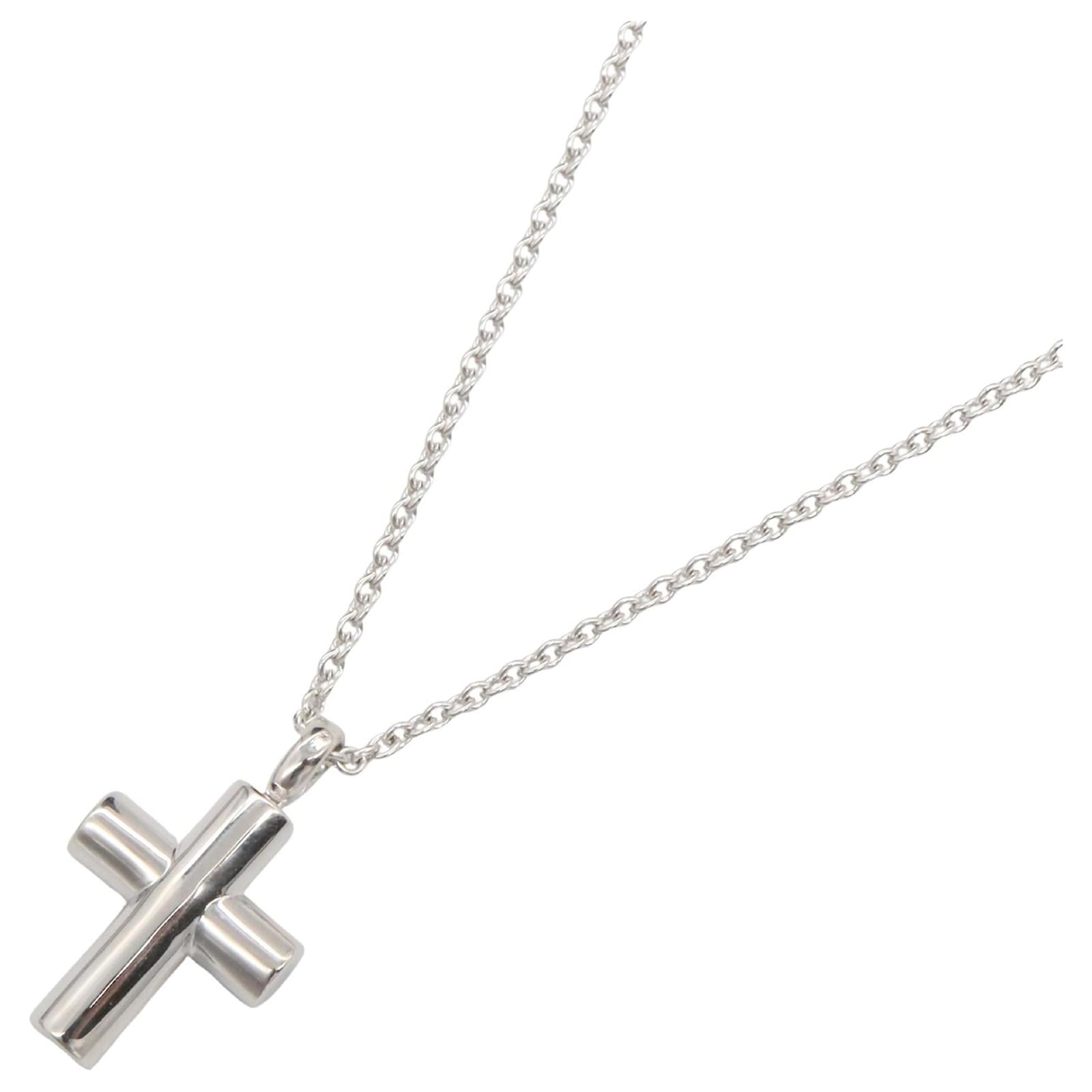 Bulgari Bvlgari Latin Cross Necklace in 18K White Gold  ref.2286735
