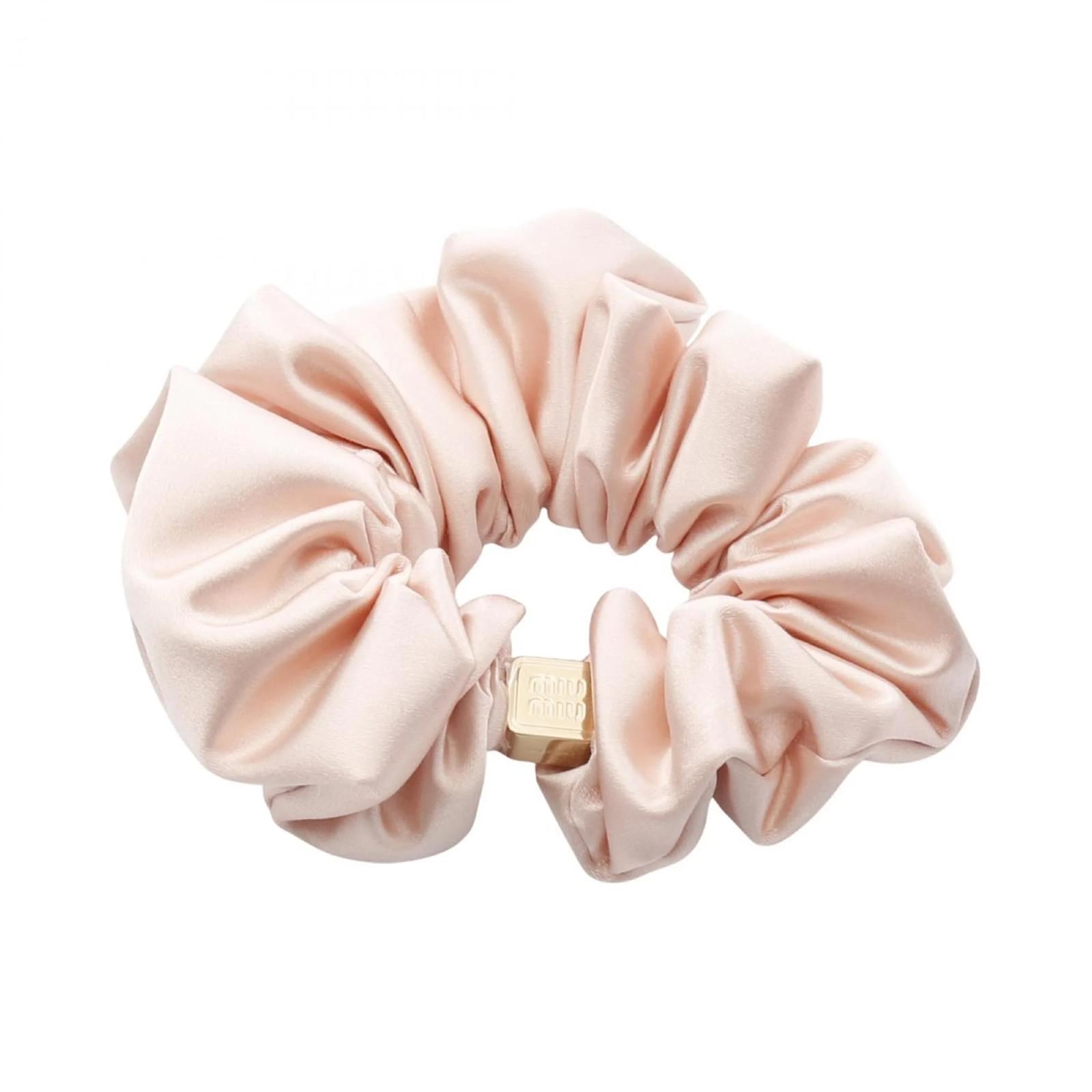 Miu Miu Gold and Pink Scrunchie Golden Gold-plated  ref.2286686