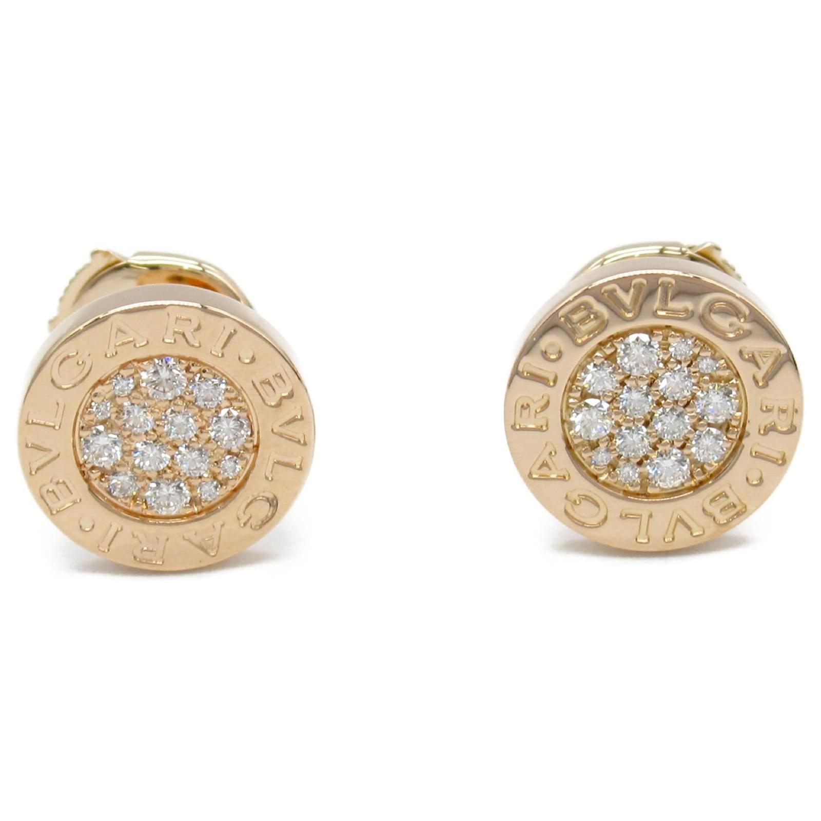 Bulgari Bvlgari Pavé Diamond Stud Earrings Pink gold  ref.2286312