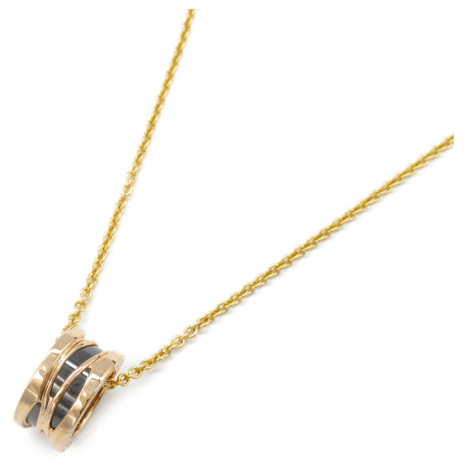 Bulgari Bvlgari B-zero1 Legend Necklace Black Ceramic Pink gold  ref.2286310
