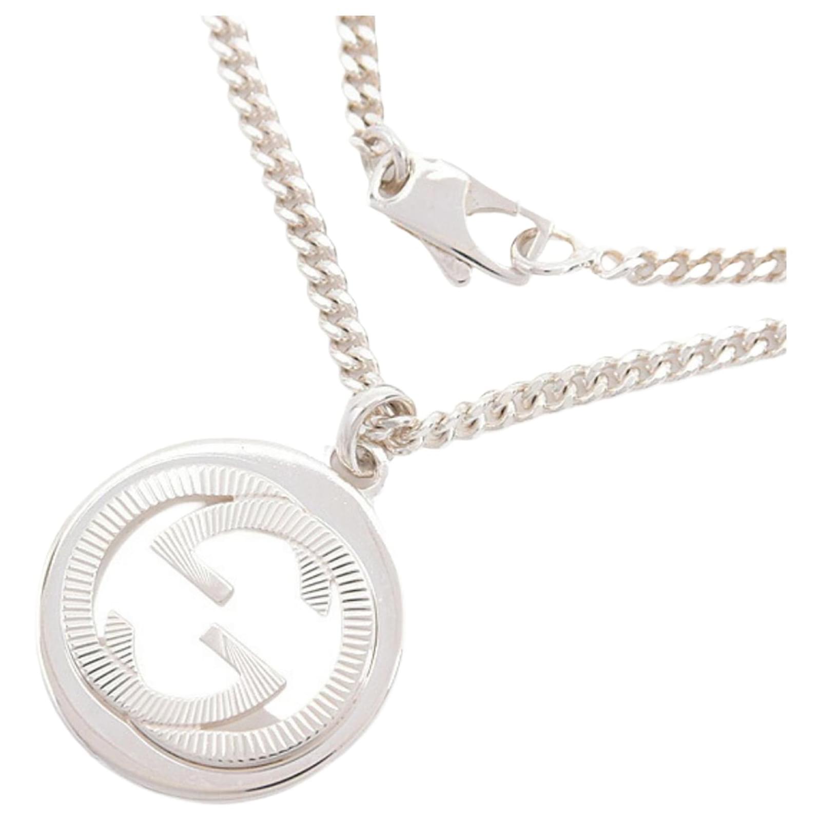 Gucci Interlocking G Silver Necklace Silvery  ref.2286229