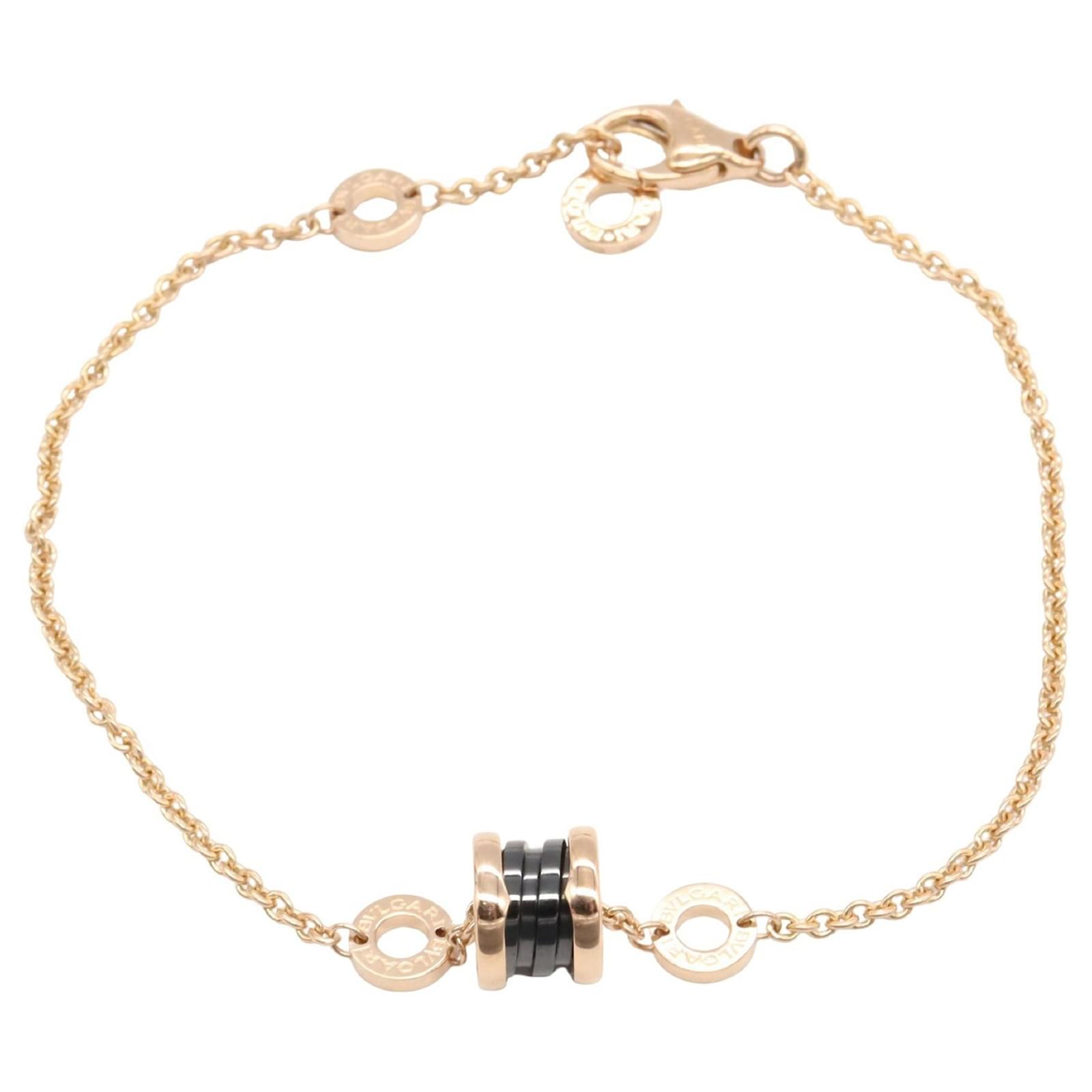 Bulgari Bvlgari B-zero1 Charm Bracelet Black Ceramic Pink gold  ref.2286133