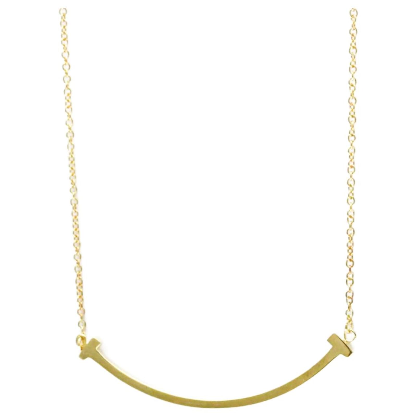 Tiffany & Co Tiffany T Smile Pendant Necklace in 18K Yellow Gold Golden  ref.2285510