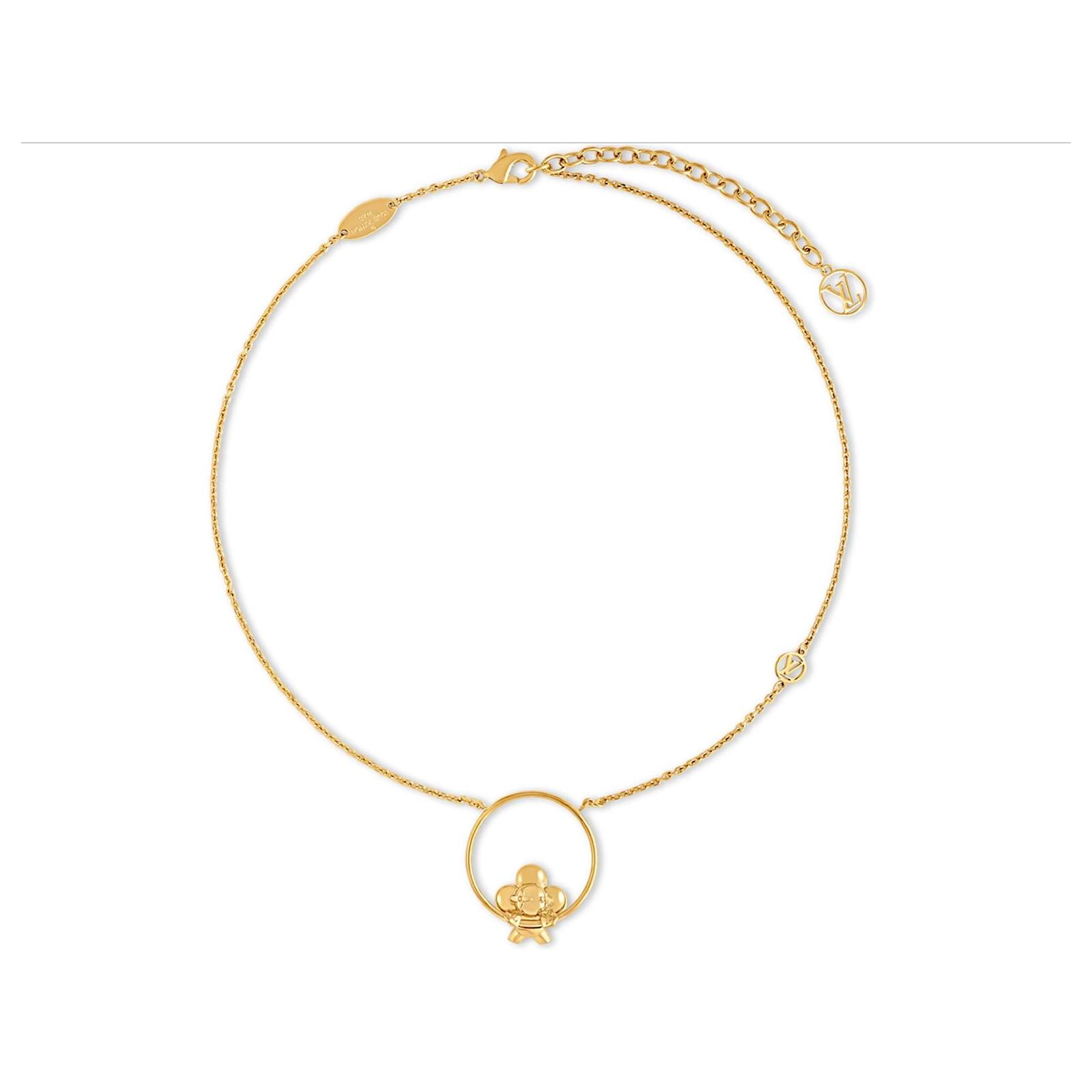 LOUIS VUITTON Vivienne Swinging necklace / Gold metal Vivienne necklace Almost new condition Gold hardware  ref.2199753