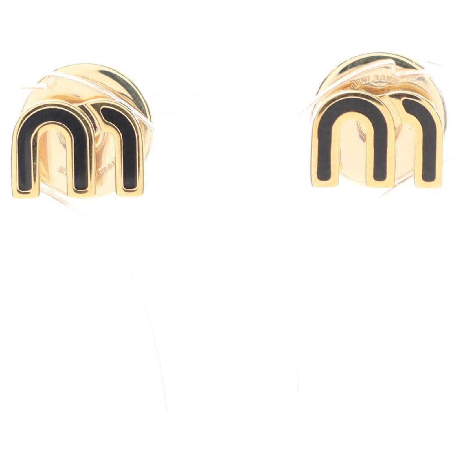 Miu Miu JO9112F6TF0002 Earrings Golden Metallic Metal  ref.2285177