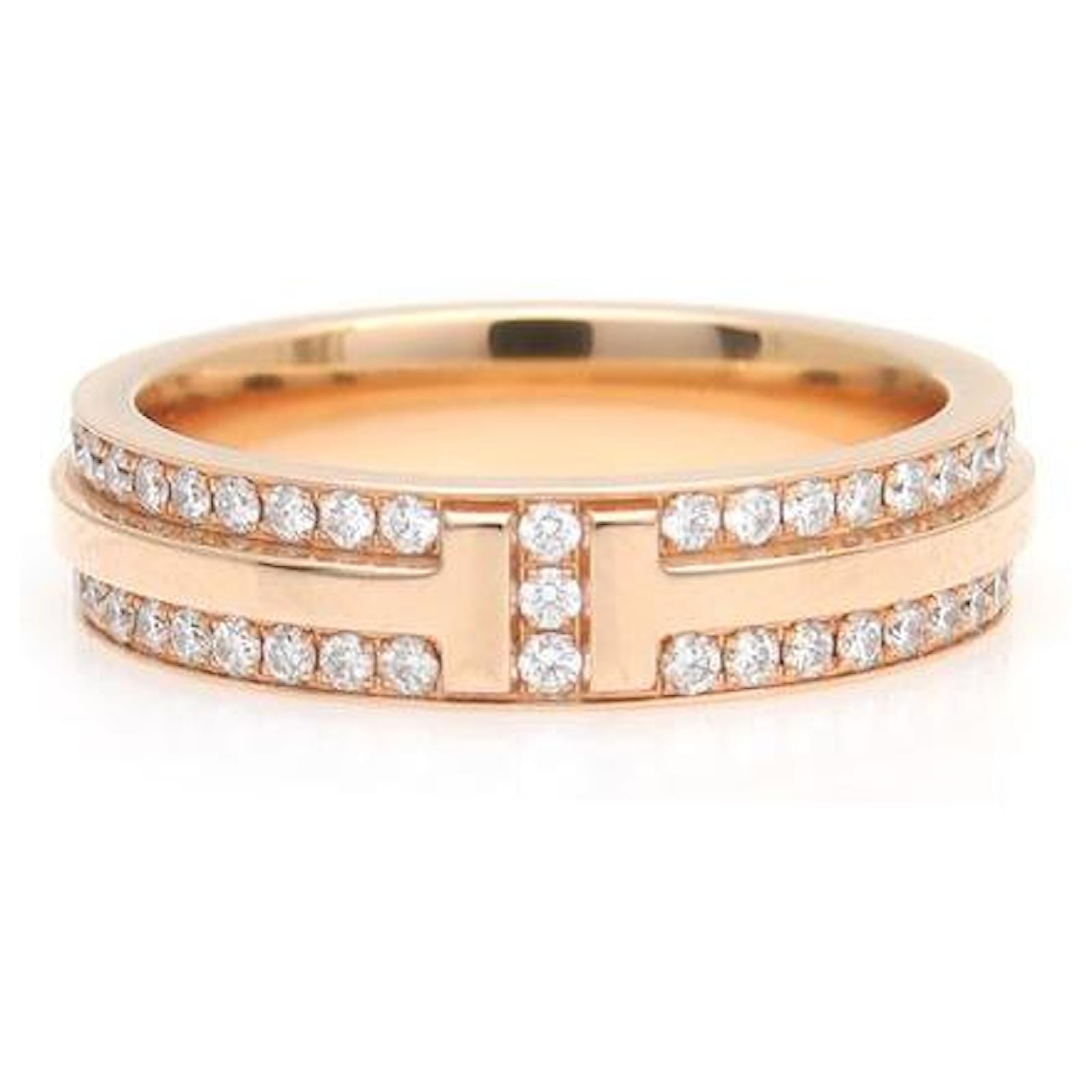 Tiffany & Co TIFFANY T Two Narrow Ring (9215771) Pink  ref.2283337