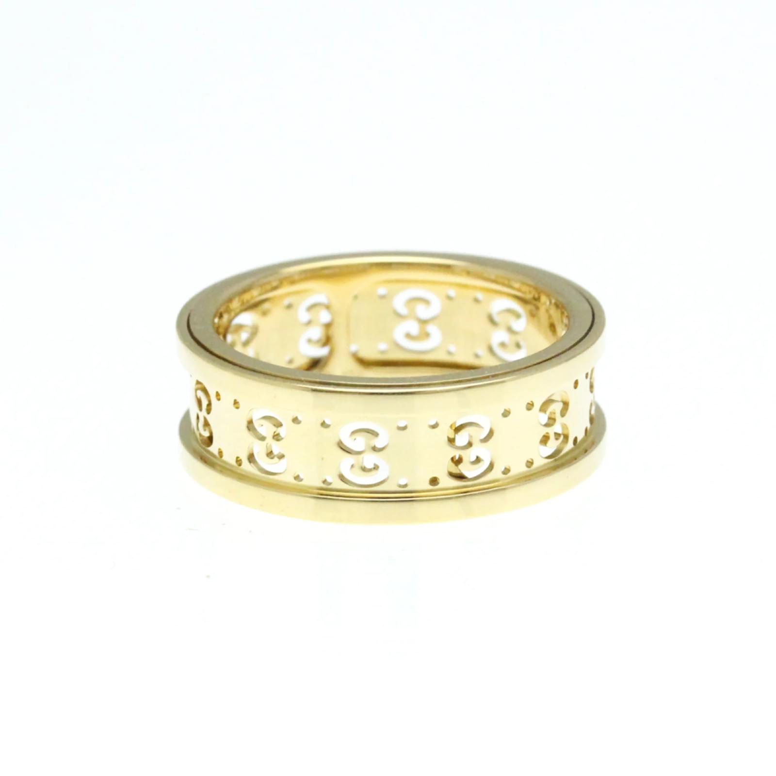 Gucci Icon Toile Ring in Yellow Gold Golden  ref.2283148