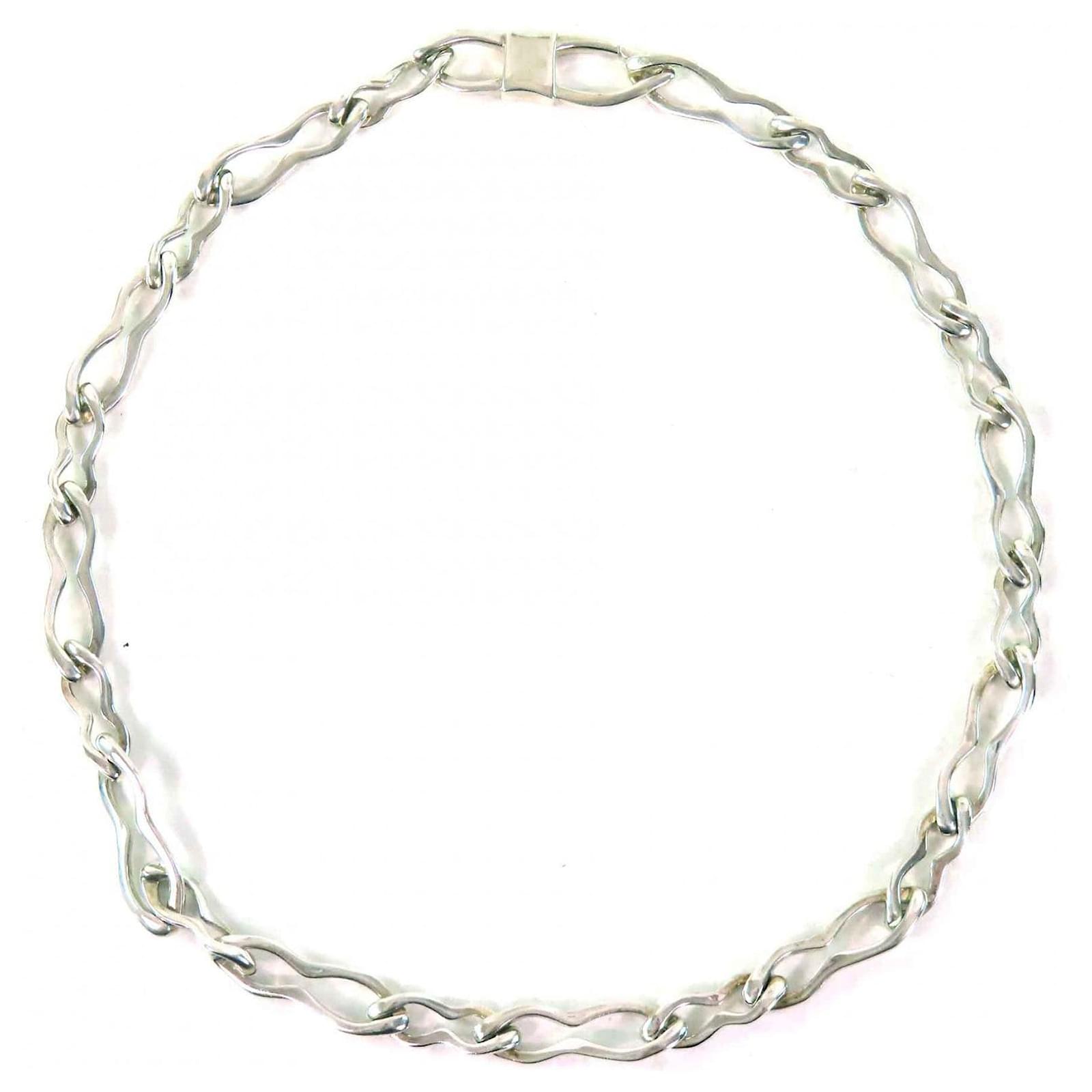Gucci Infinity Chain Choker SV925 Necklace Silvery Metallic Metal  ref.2282869