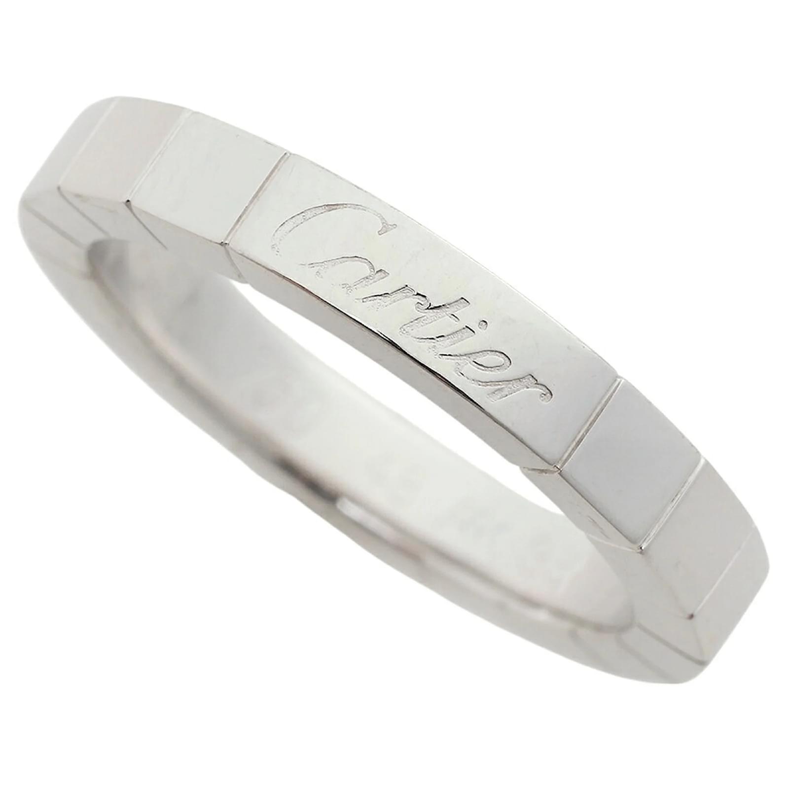 Cartier Lanier Band Ring in White Gold Golden  ref.2282184