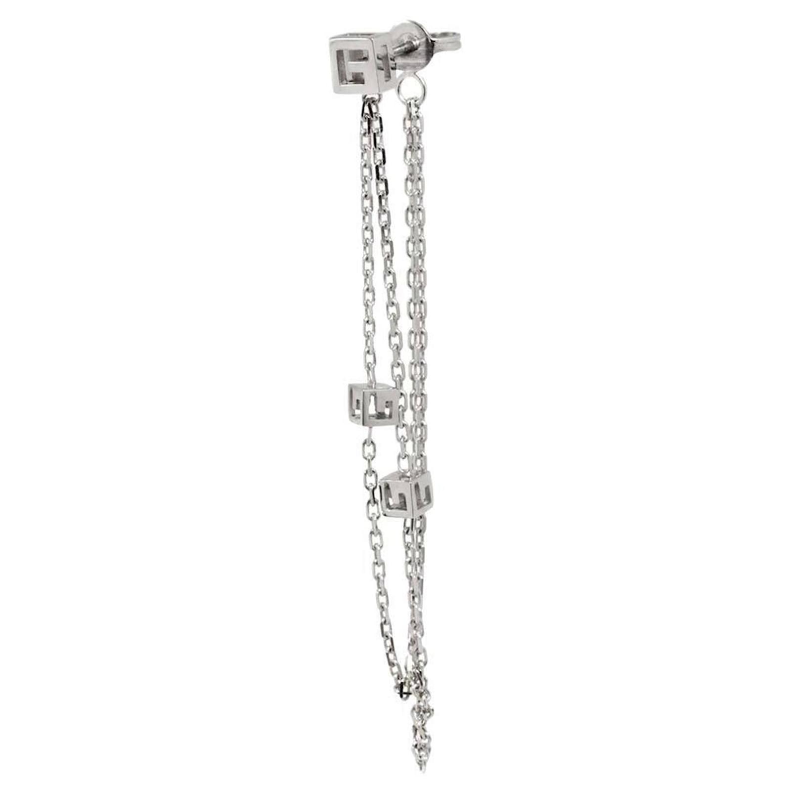 Gucci G Cube White Gold Stud Earrings Golden  ref.2282071