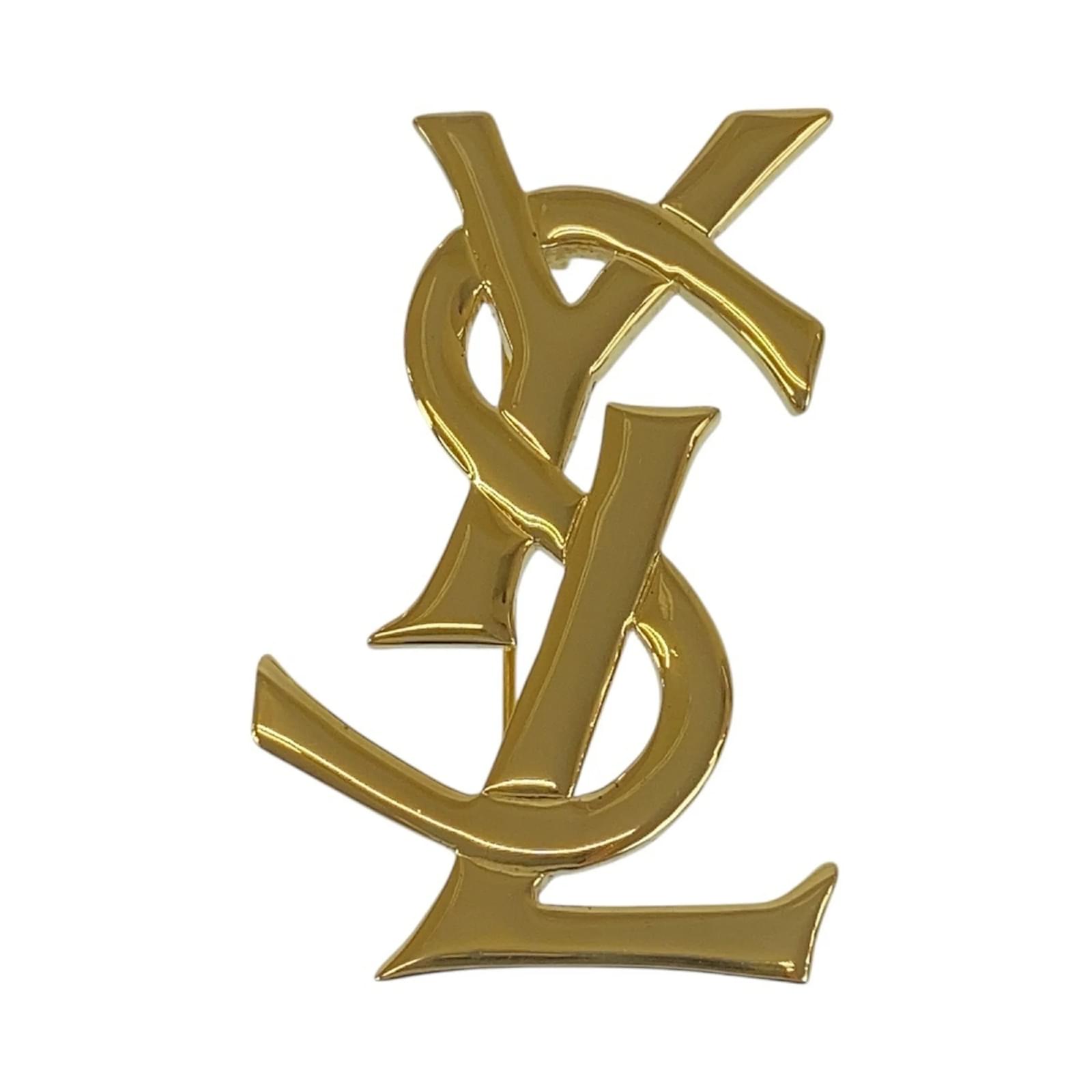 Yves Saint Laurent Vintage Gold Plated Brooch Golden  ref.2154825