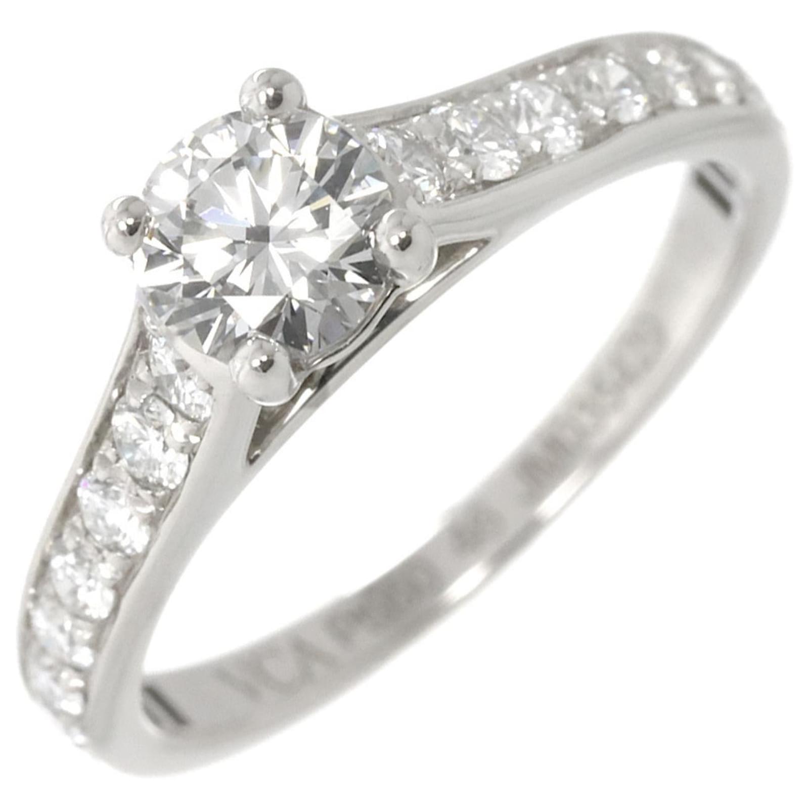 Van Cleef & Arpels Romance Solitaire Diamond Band Ring Platinum  ref.2281541
