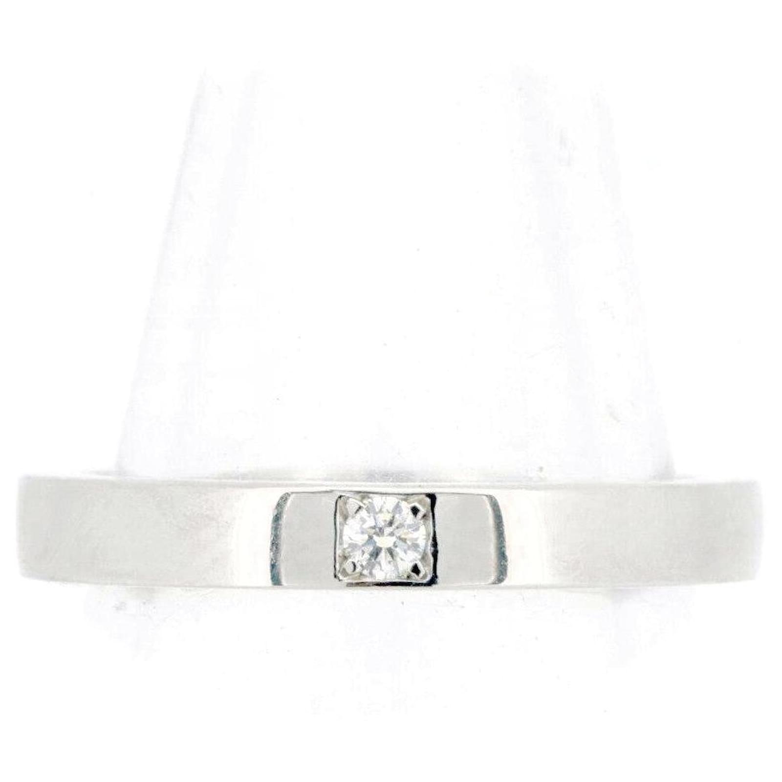 Bulgari Bvlgari Marry Me Pt950 Ring Size 9 Silvery Metallic Leather  ref.2281478