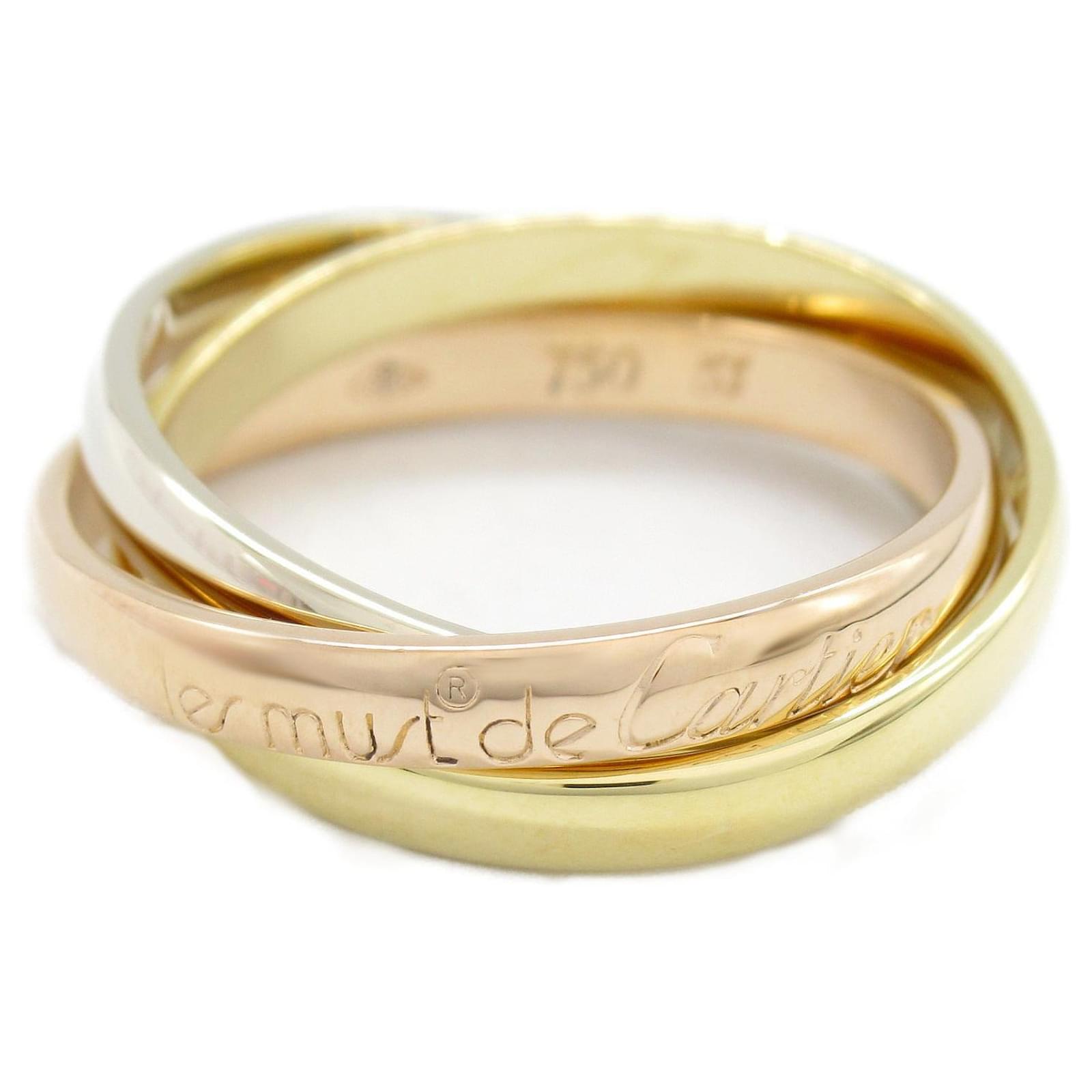 Cartier Trinity Au750 Ring Size 13 Golden Metallic Metal  ref.2281231