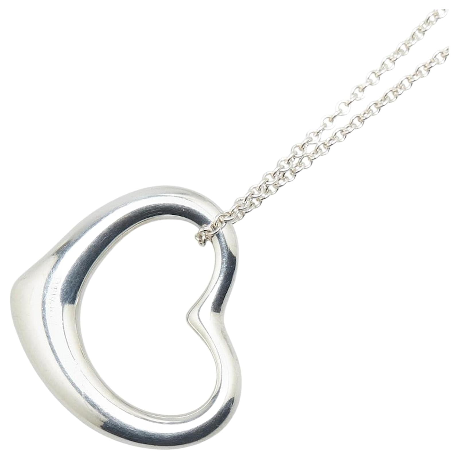 Tiffany & Co. SV925 Open Heart Necklace Silvery Metallic Metal  ref.2281173