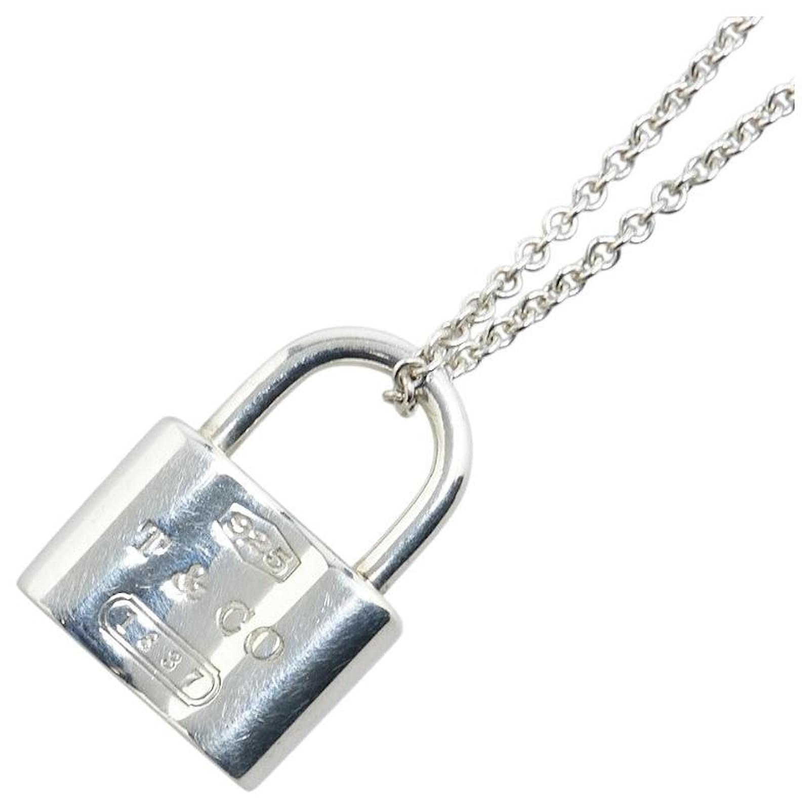 Tiffany & Co. SV925 Lock Necklace Silvery Metallic Metal  ref.2281172