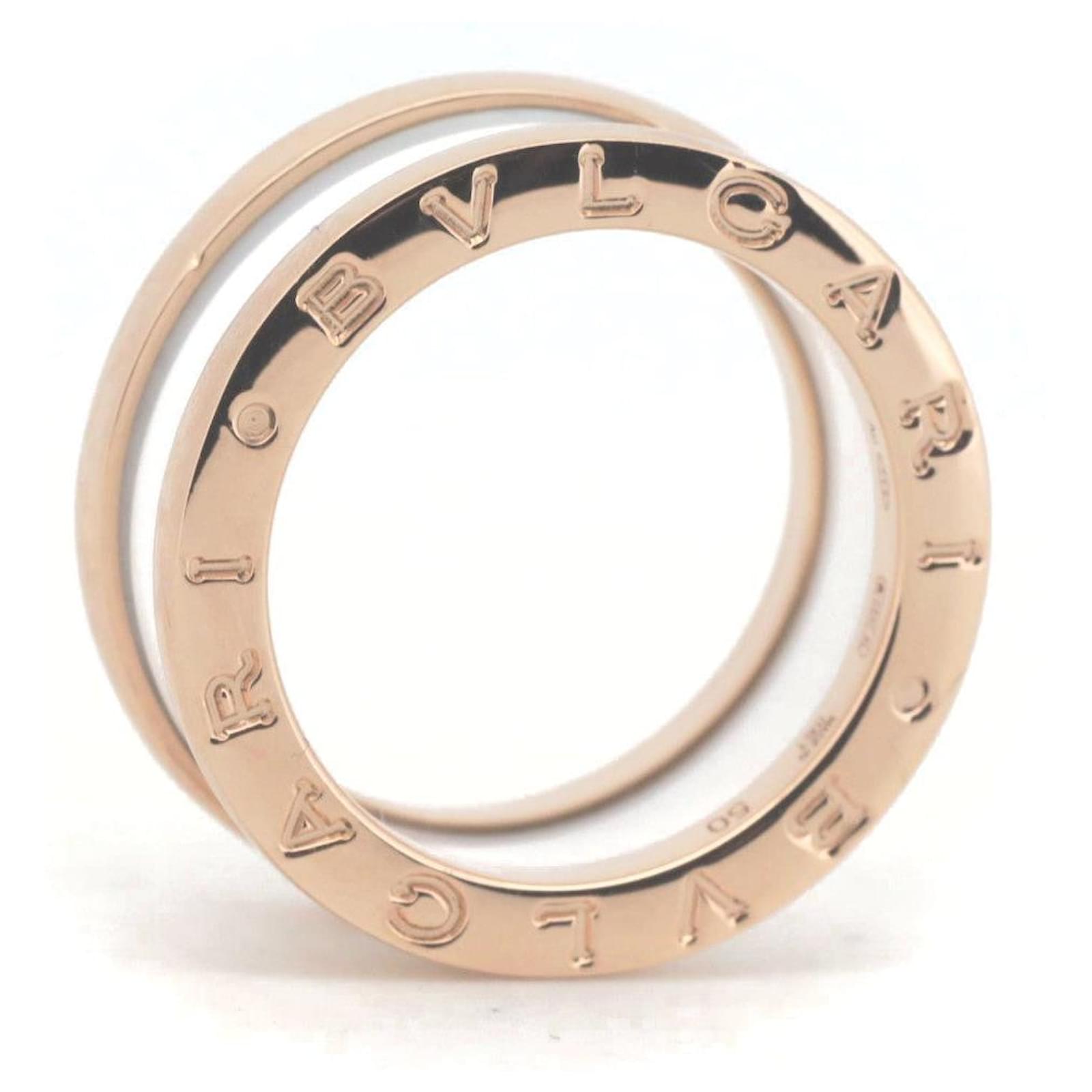Bulgari Bvlgari B.zero1 Au750 Ceramic Ring Size 10 White White gold Metal  ref.2281203