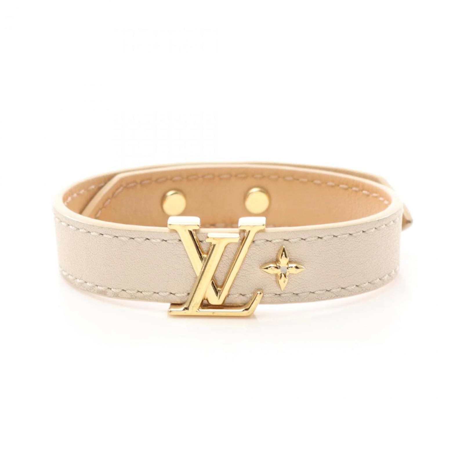 Louis Vuitton LV Iconic Leather Charm Bracelet Beige Golden Gold-plated  ref.2281026