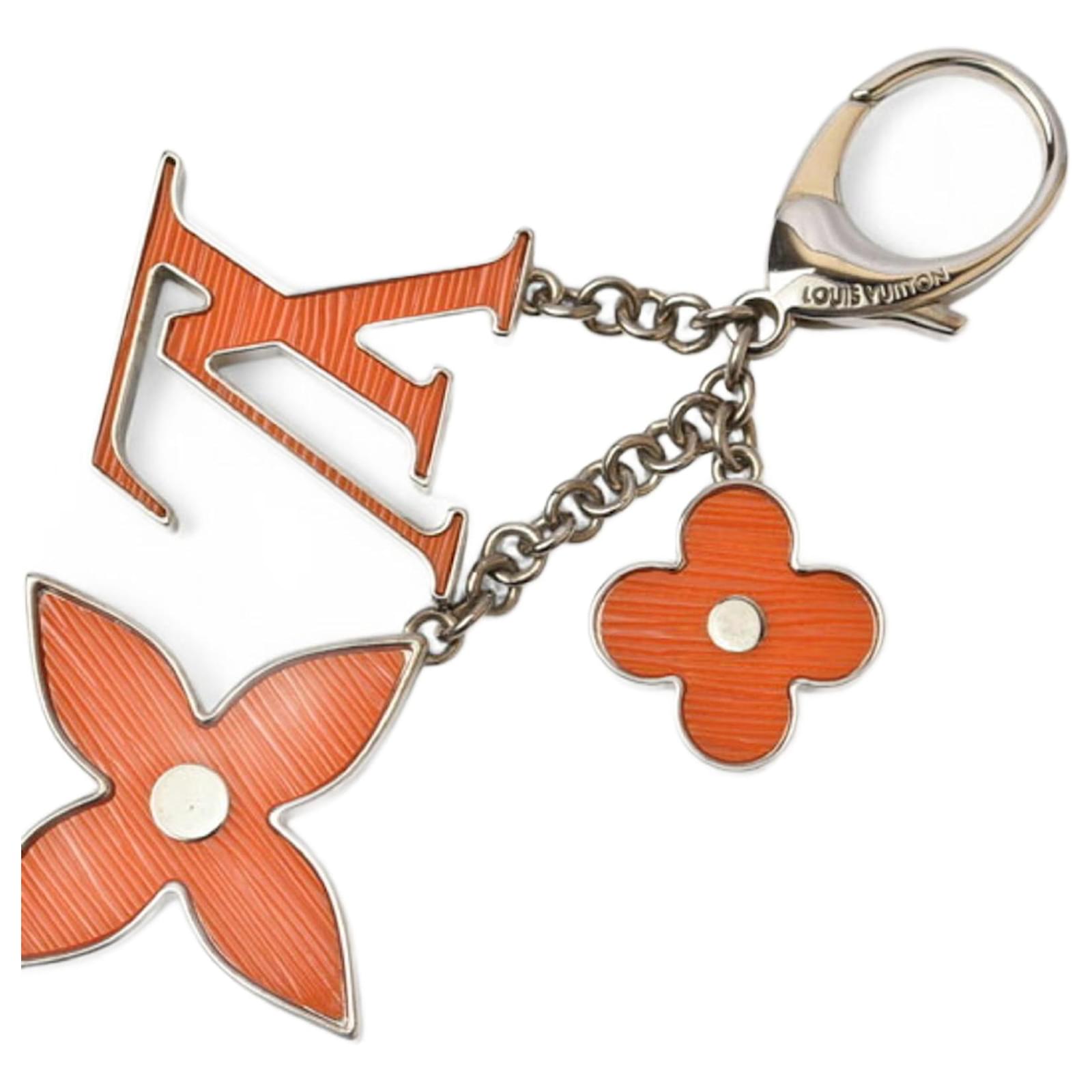 Louis Vuitton Bijou Sac Fleur de Epi Keyring Charm Orange Monogram Gold-plated Pink gold  ref.2280906