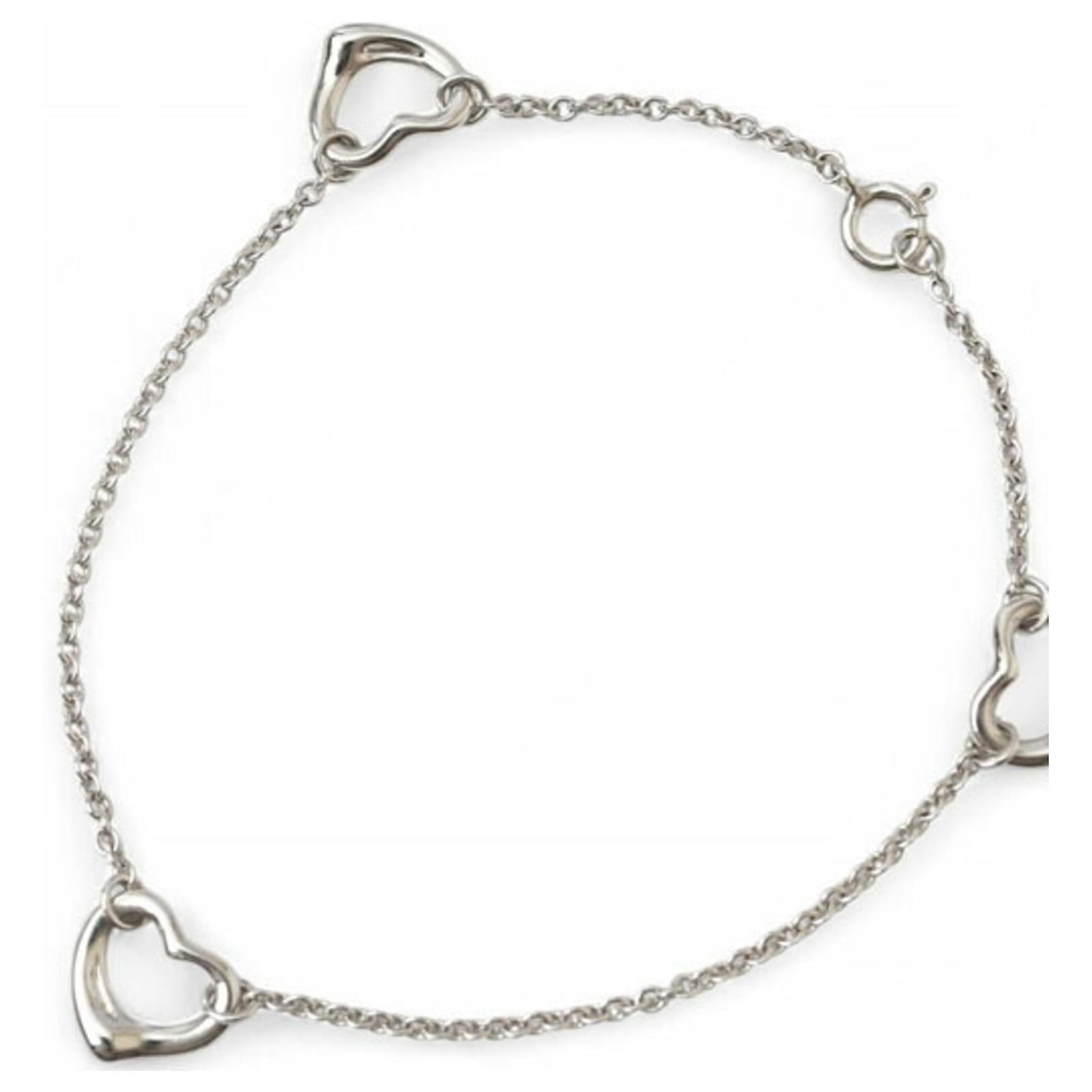 Tiffany & Co. Triple Heart Charm Bracelet Silvery Silver  ref.2280851
